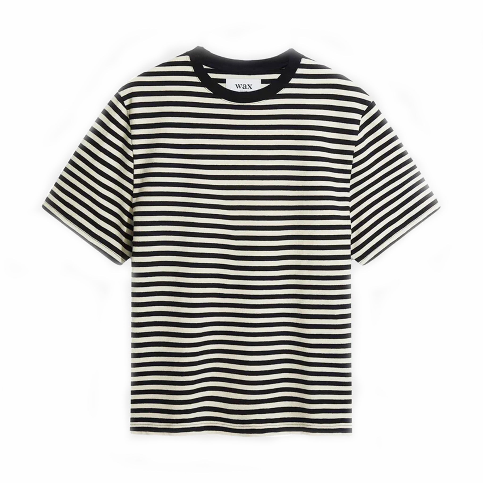 Wax London Dean SS Tee - Jolt Stripe (Navy/Ecru)