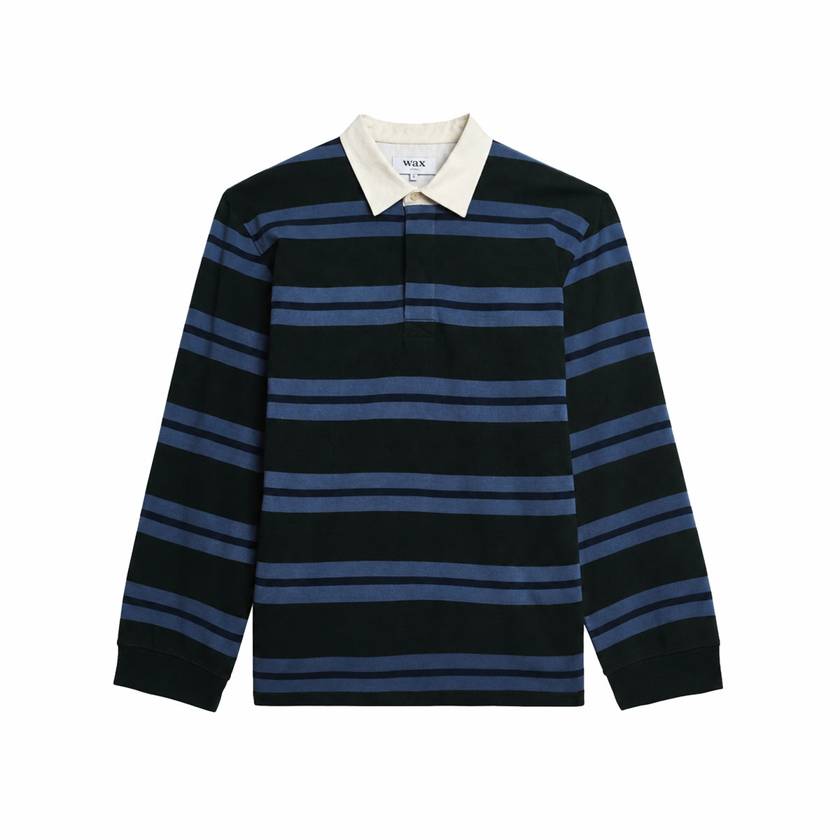 Wax London Rowhill Rugby - Mirror Stripe (Bottle Green/Blue)