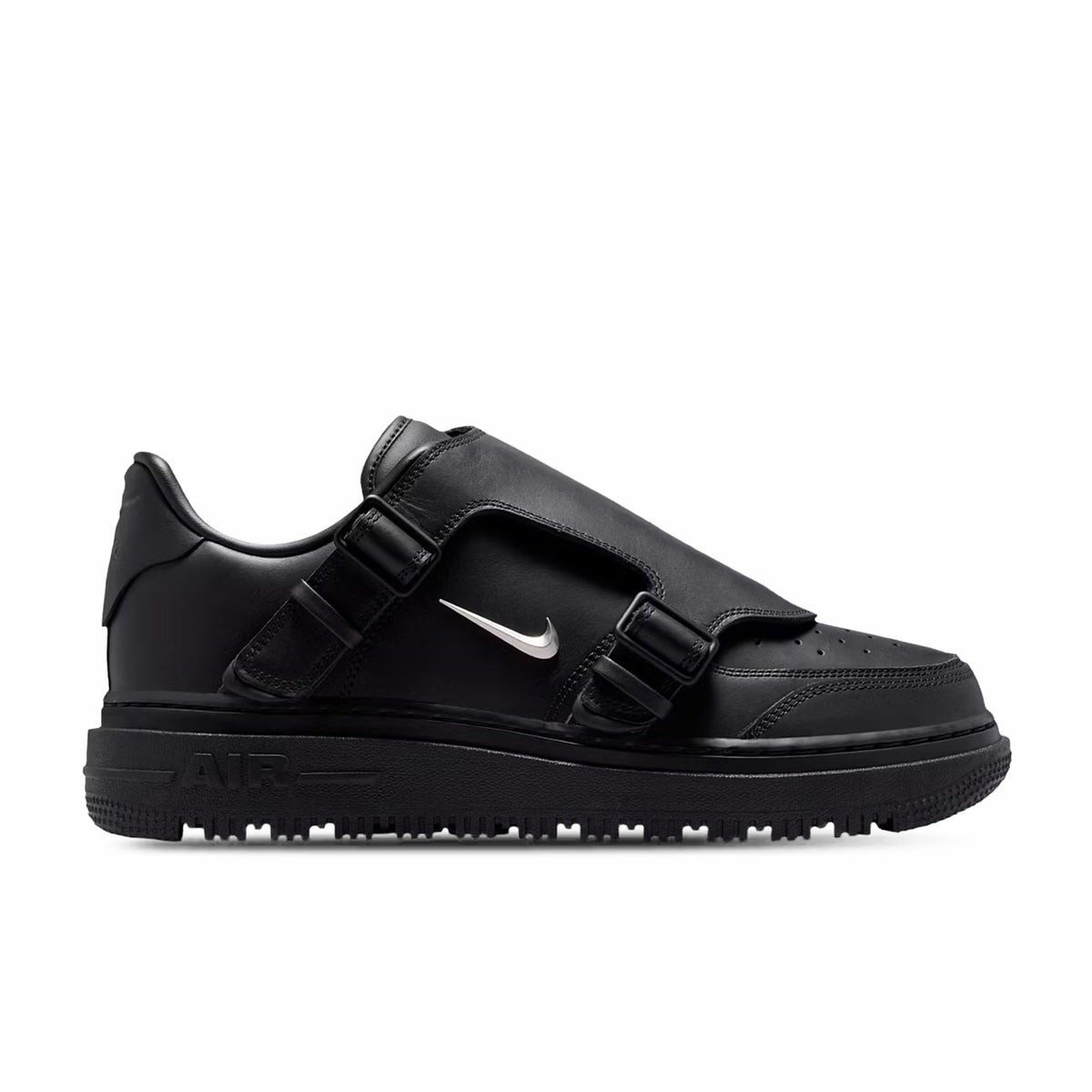 Nike Men's Air Force 1 Low Luxe (Black/Metallic Silver)