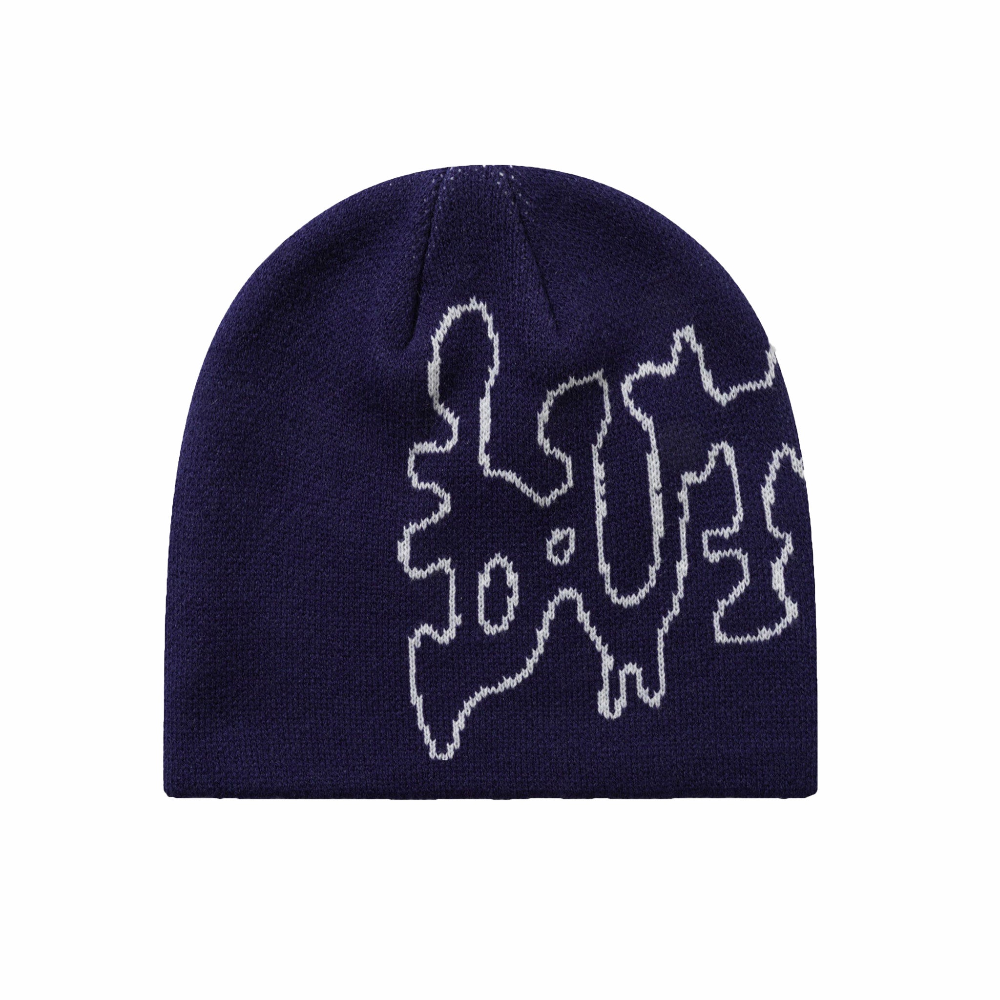 Butter Goods Blotch Skully Beanie (Navy) - August Shop