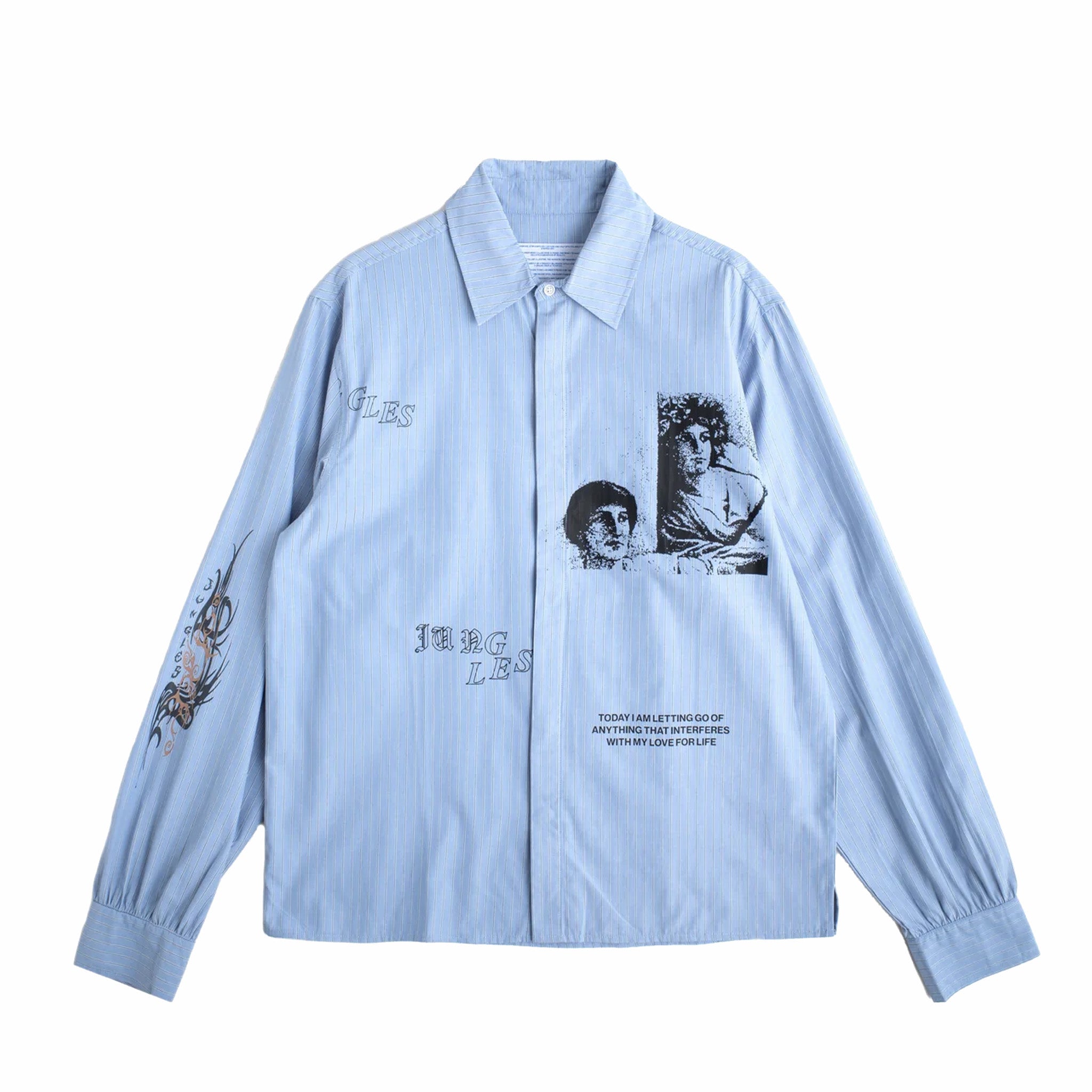 Jungles Letting Go Today Button Up Shirt (Blue)