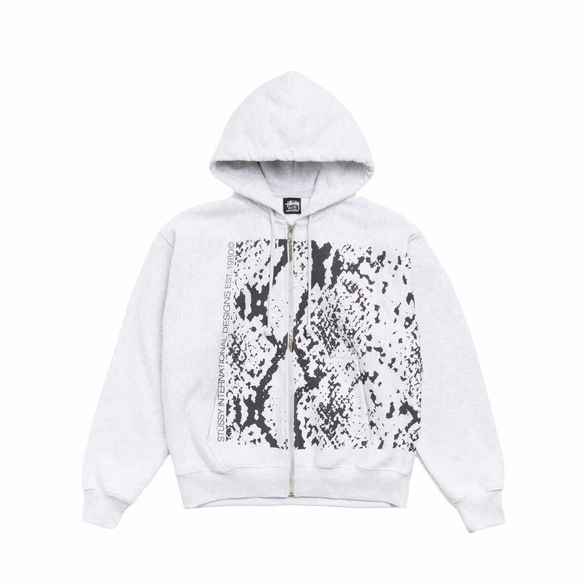 Stüssy Snakeskin Zip Hoodie (Ash Heather)