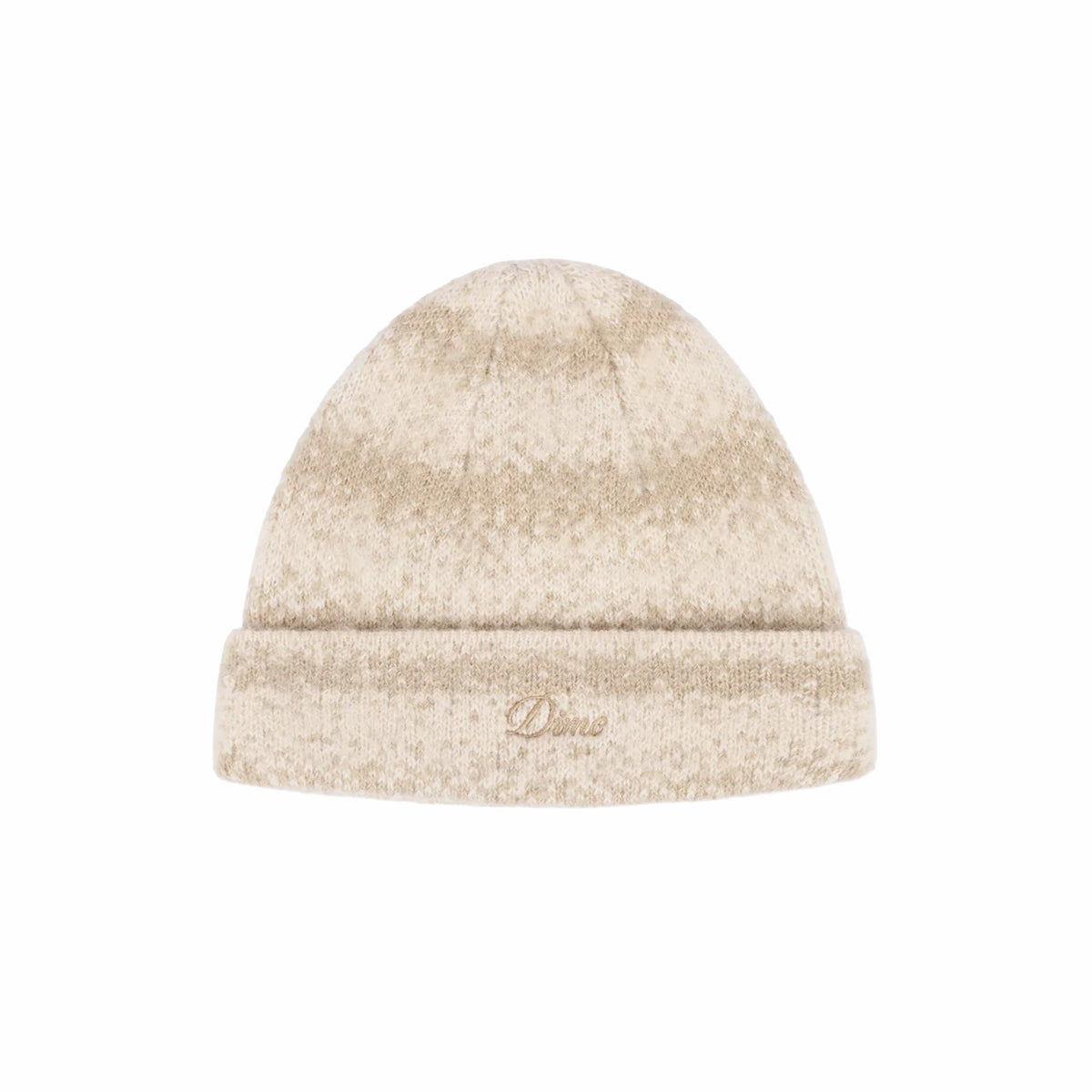 Dime Mohair Striped Beanie (Cream)