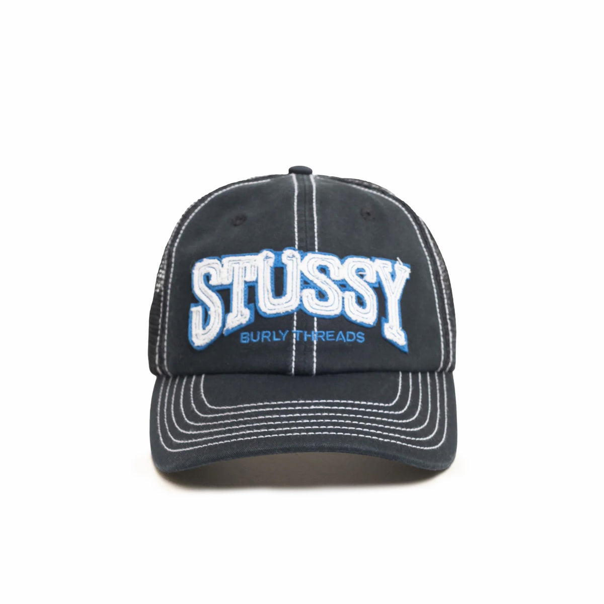 Stüssy Burly Threads Trucker (Black) - August Shop