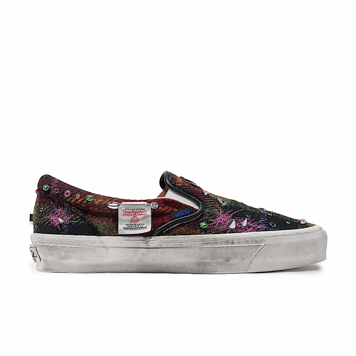 Vans Men's Premium Classic Slip On 98 Harris Tweed (Red/Multi)