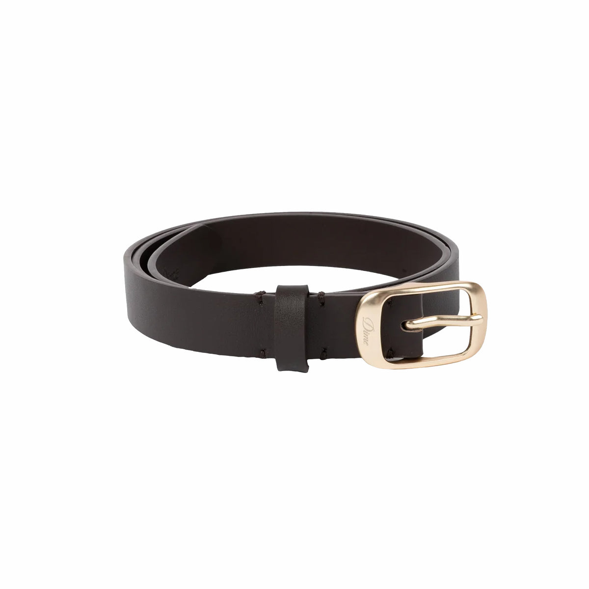 Dime Dress Leather Belt (Brown)