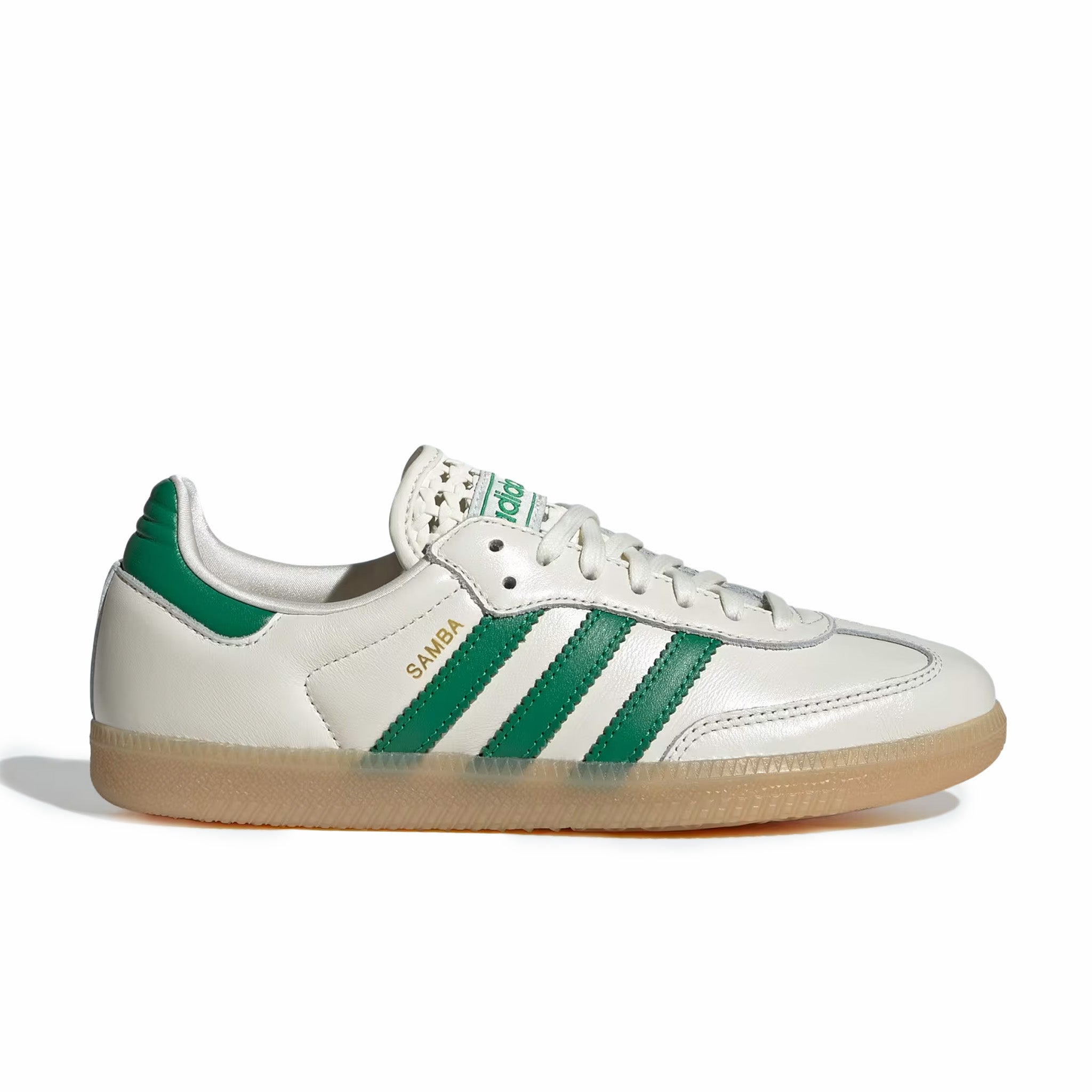 Adidas Women's Samba OG (Off White/Green/Gold Metallic) - August Shop