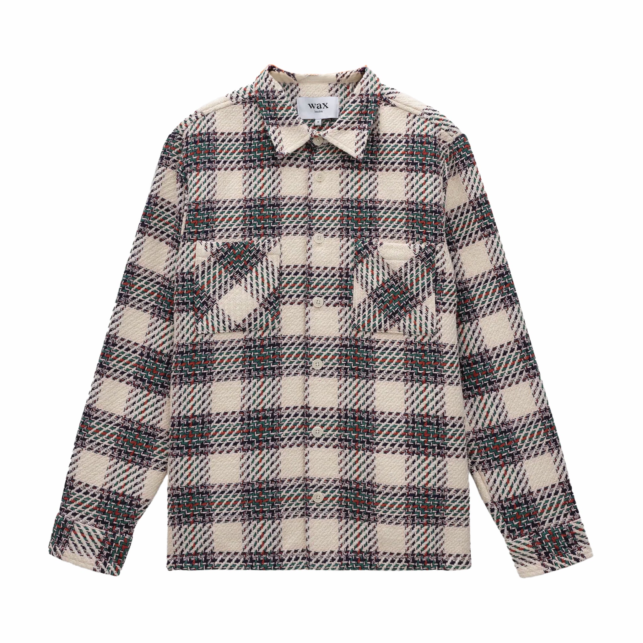 Wax London Whiting Overshirt - Hutton Check (Ecru/Multi) - August Shop