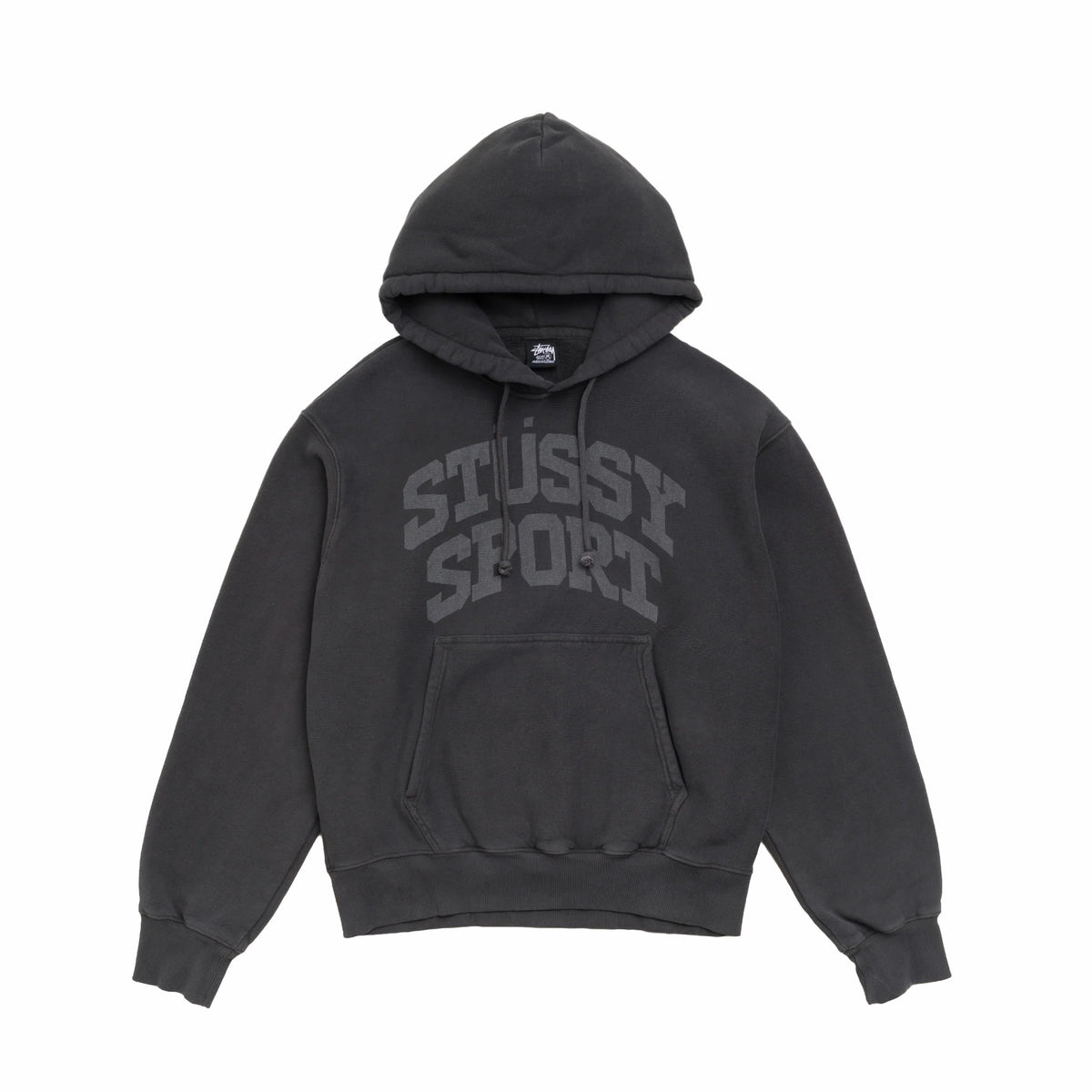Stüssy Block Sport Garment Dyed Hoodie (Faded Black)