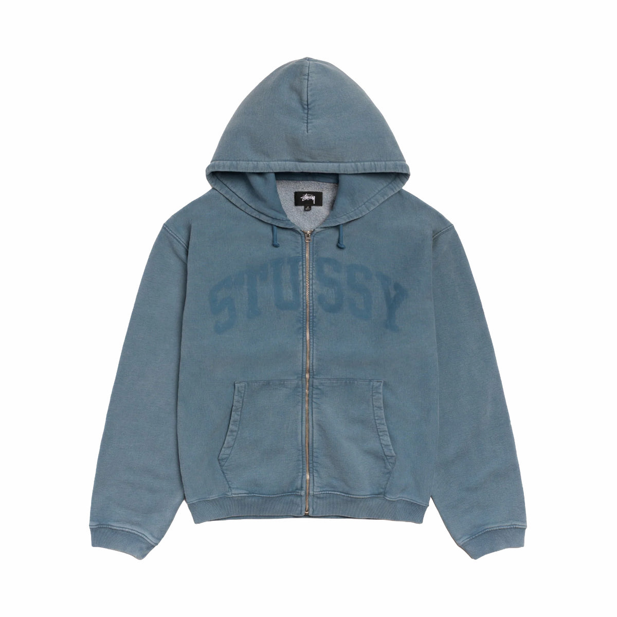 Stüssy Faded Graphic Zip Hoodie (Washed Navy)