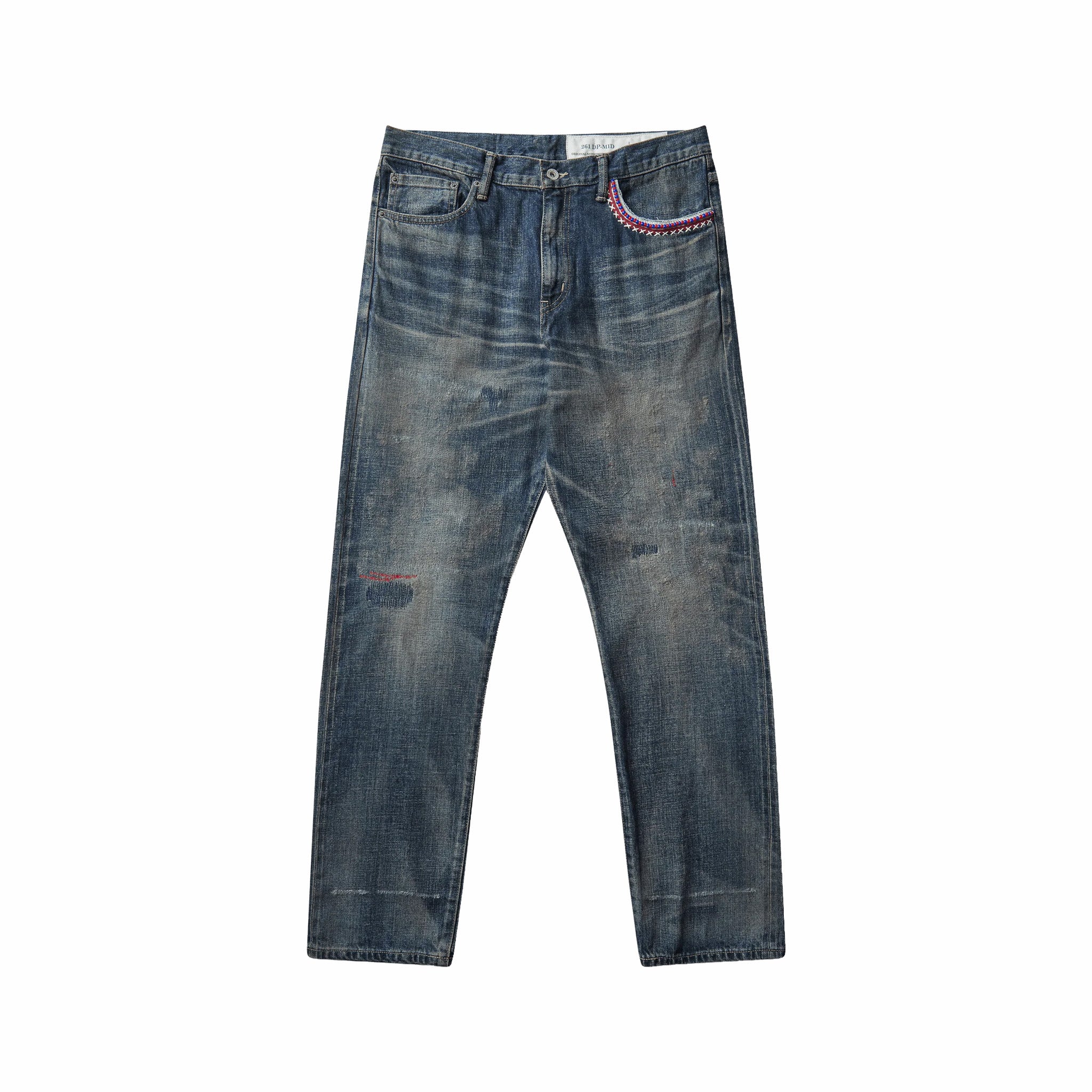 Neighborhood Savage Denim DP Mid Bead Embellished Pants (Indigo)