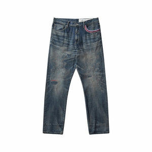 Neighborhood Savage Denim DP Mid Bead Embellished Pants (Indigo) - August Shop