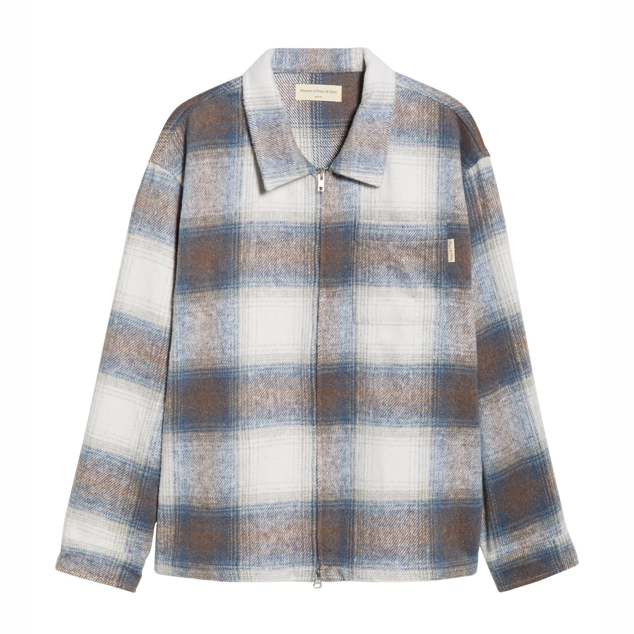 Museum Of Peace &amp; Quiet Wordmark Zip Shirt (Slate) - August Shop