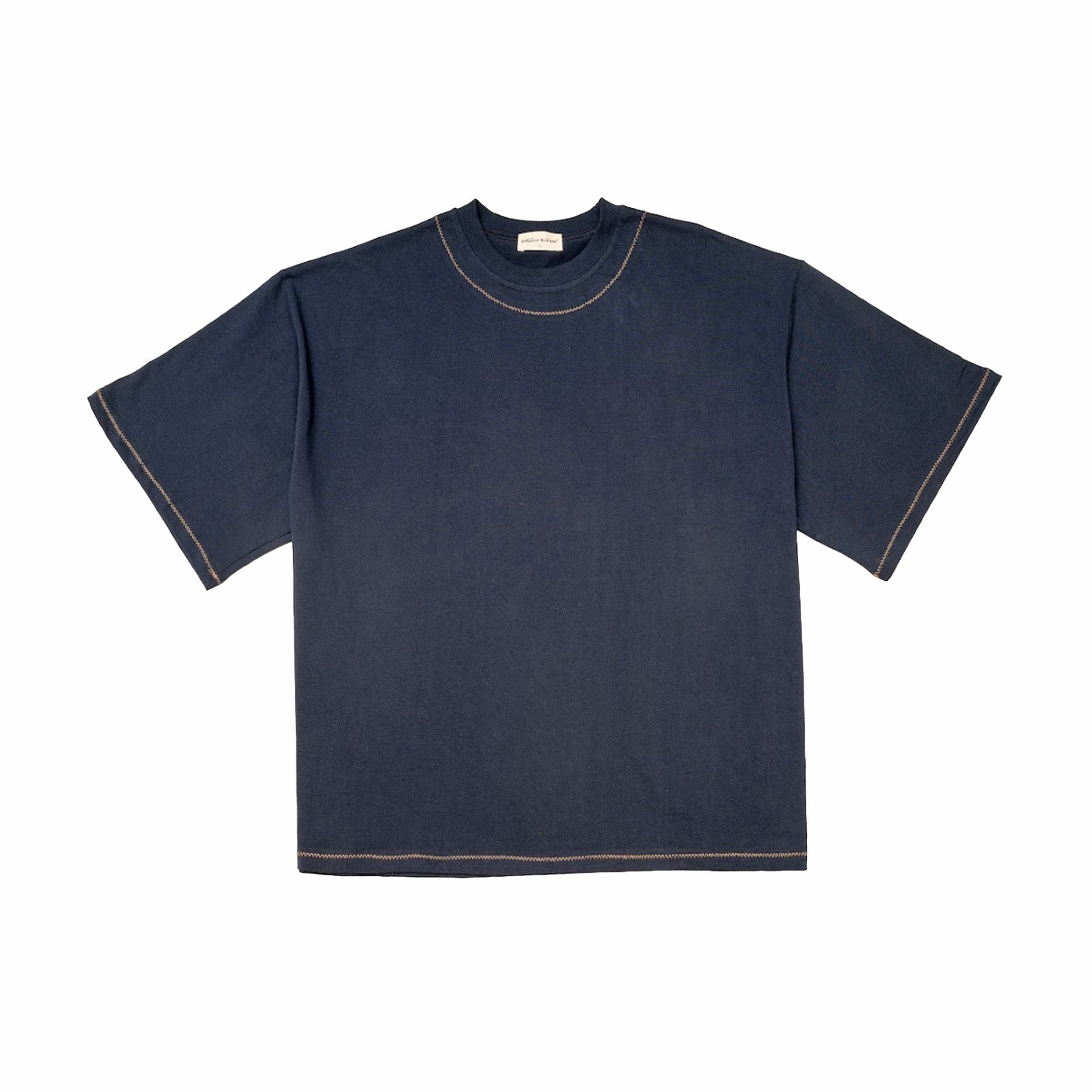 Estudio Niksen Hand-Embroidered Cropped Tee (Navy) - August Shop
