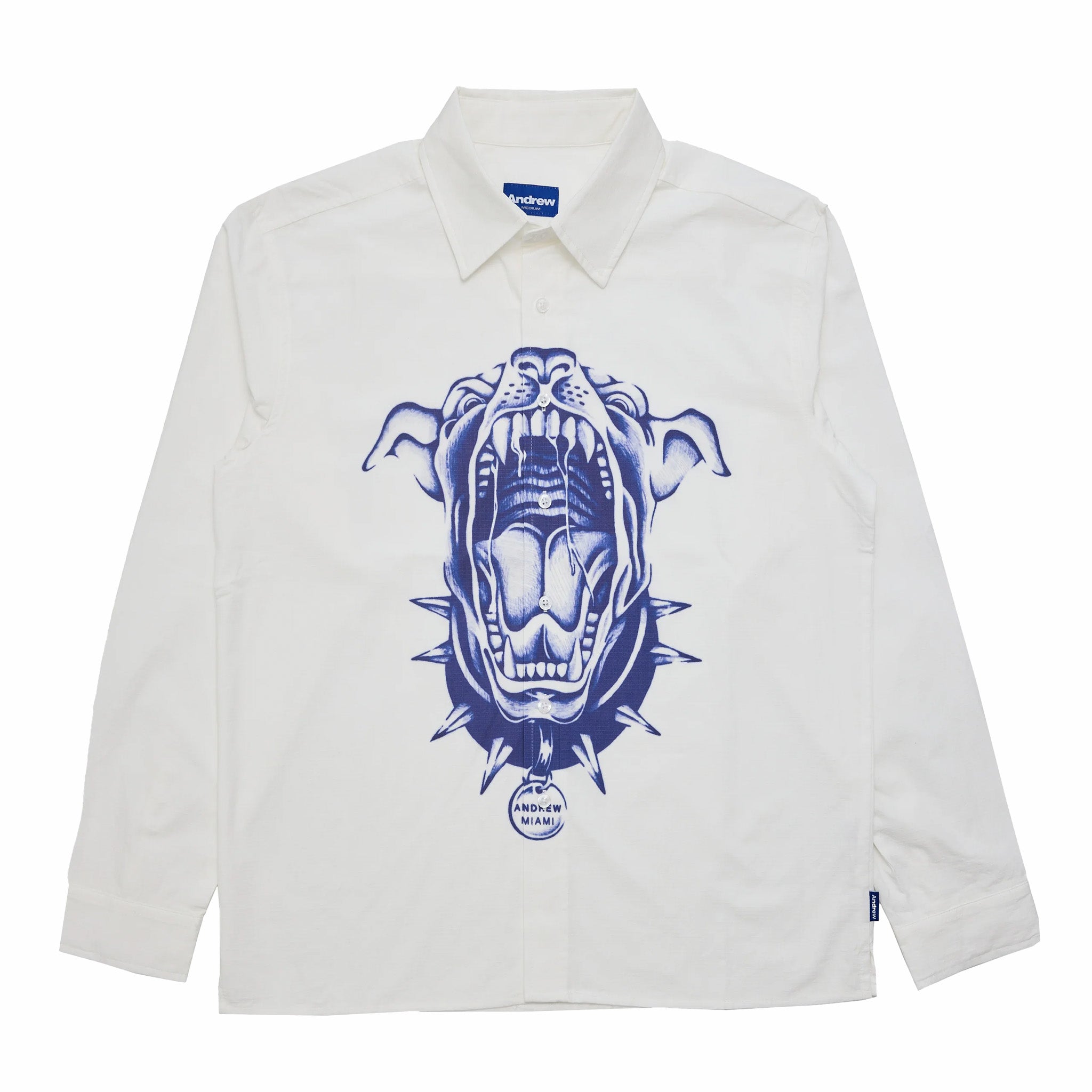 Andrew He Don't Bite Button Up (White) - August Shop