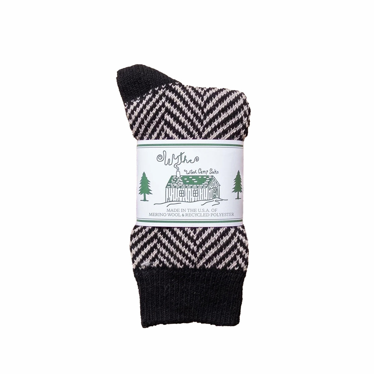 Wythe Recycled Wool Herringbone Socks (Grey)
