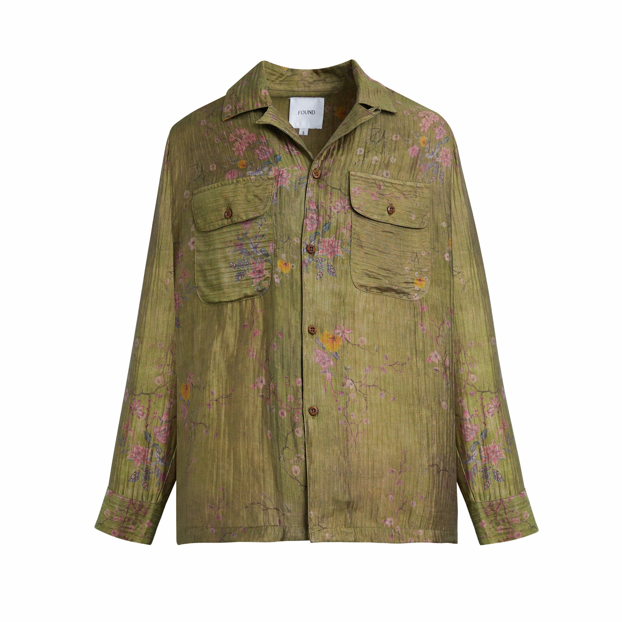 Found Floral Moss LS Camp Shirt (Olive) - August Shop