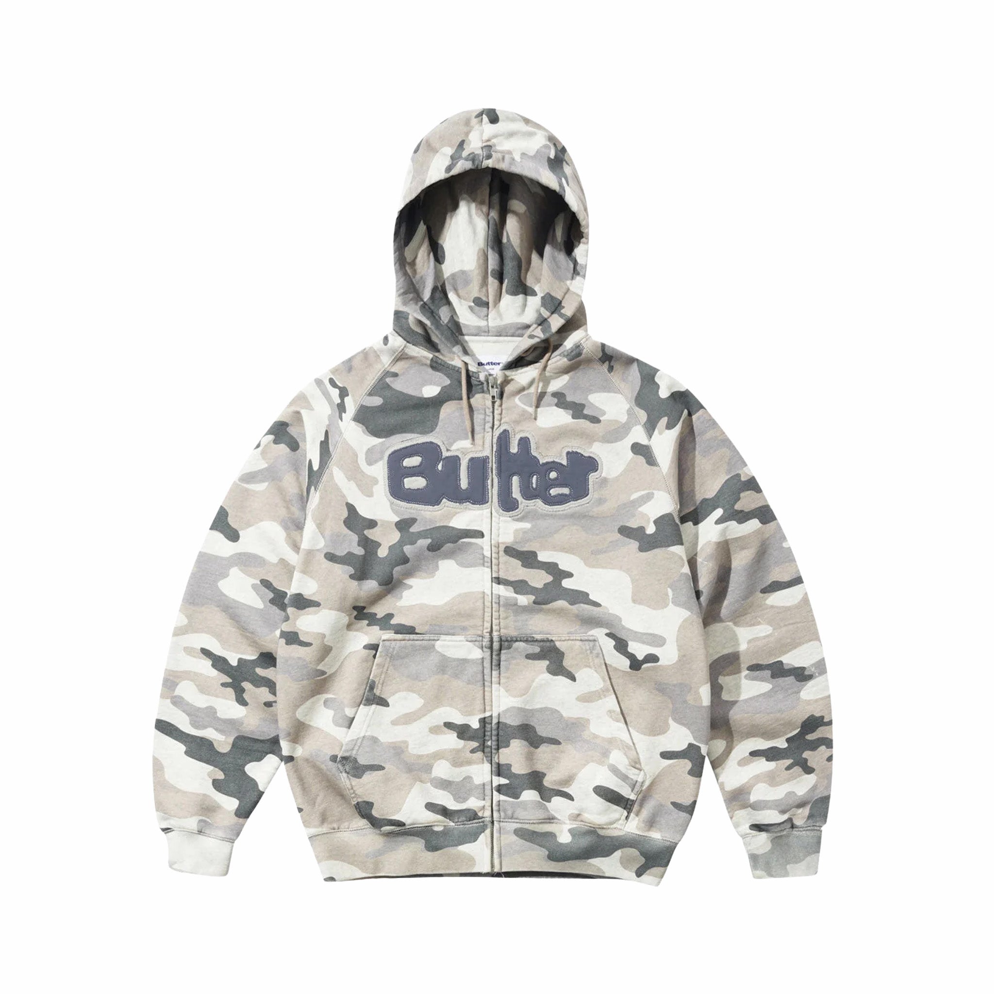 Butter Goods Stretch Zip-Thru Hood (Snow Camo)