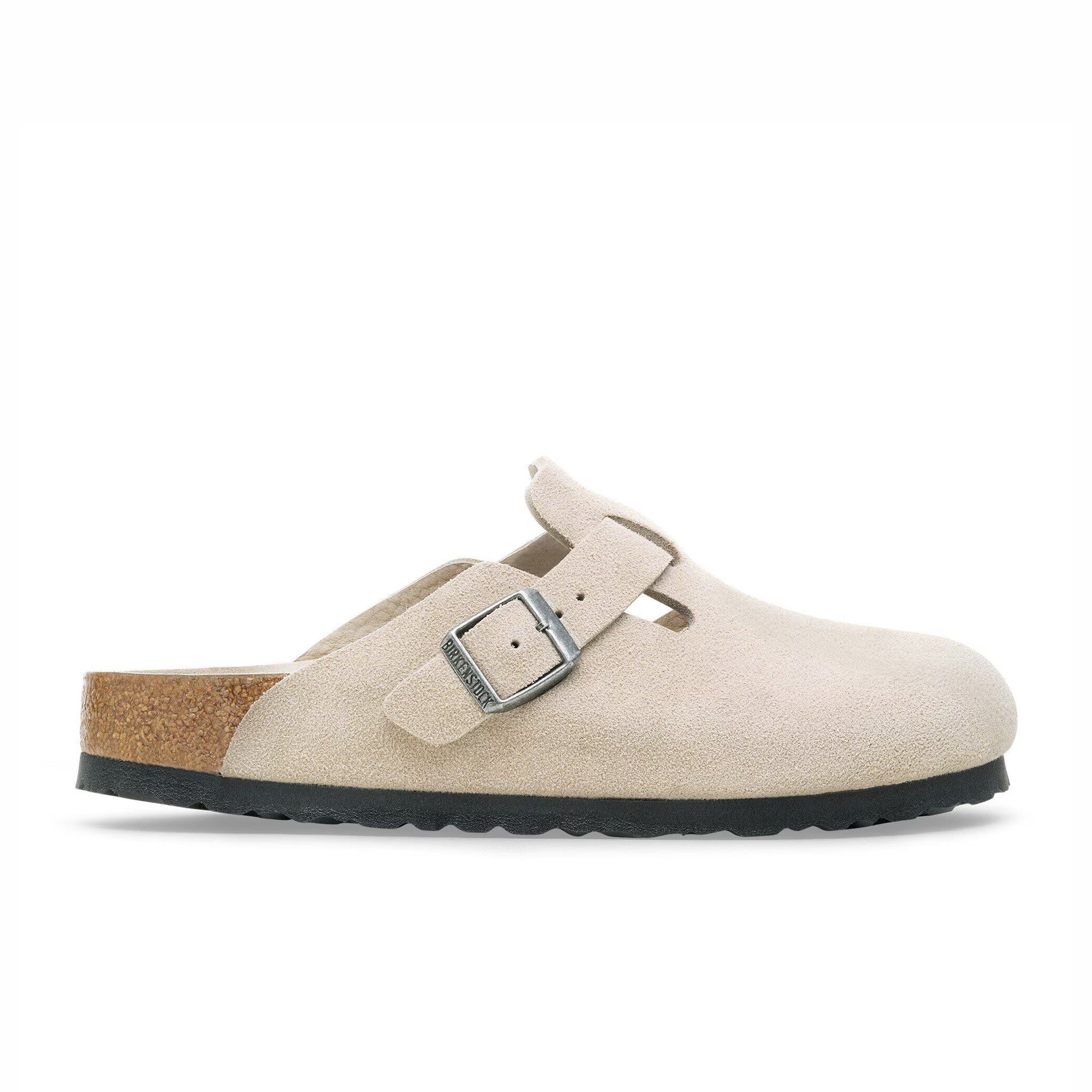 Birkenstock Women's Boston Suede Leather - Narrow (Oyster Tonal) - August Shop