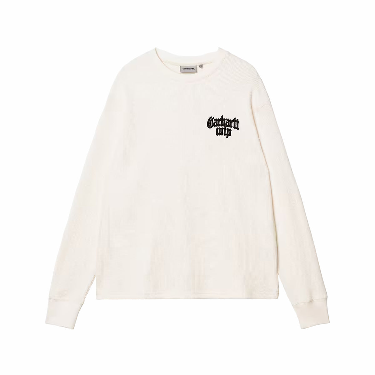 Carhartt WIP L/S Blackletter Waffle T-Shirt (Wax/Black)