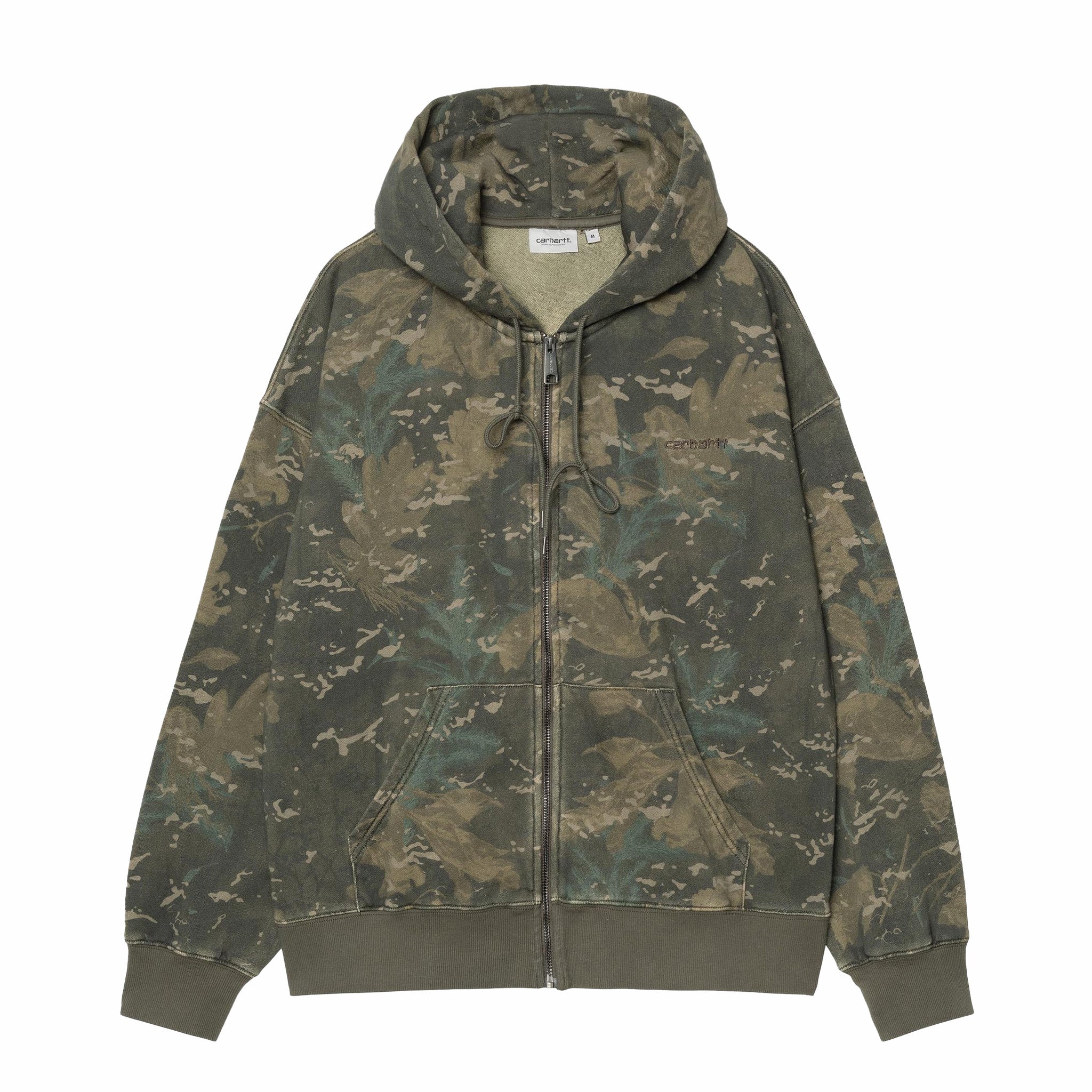 Carhartt WIP Hooded Benton Sweatshirt Jacket (Green Camo Combi)