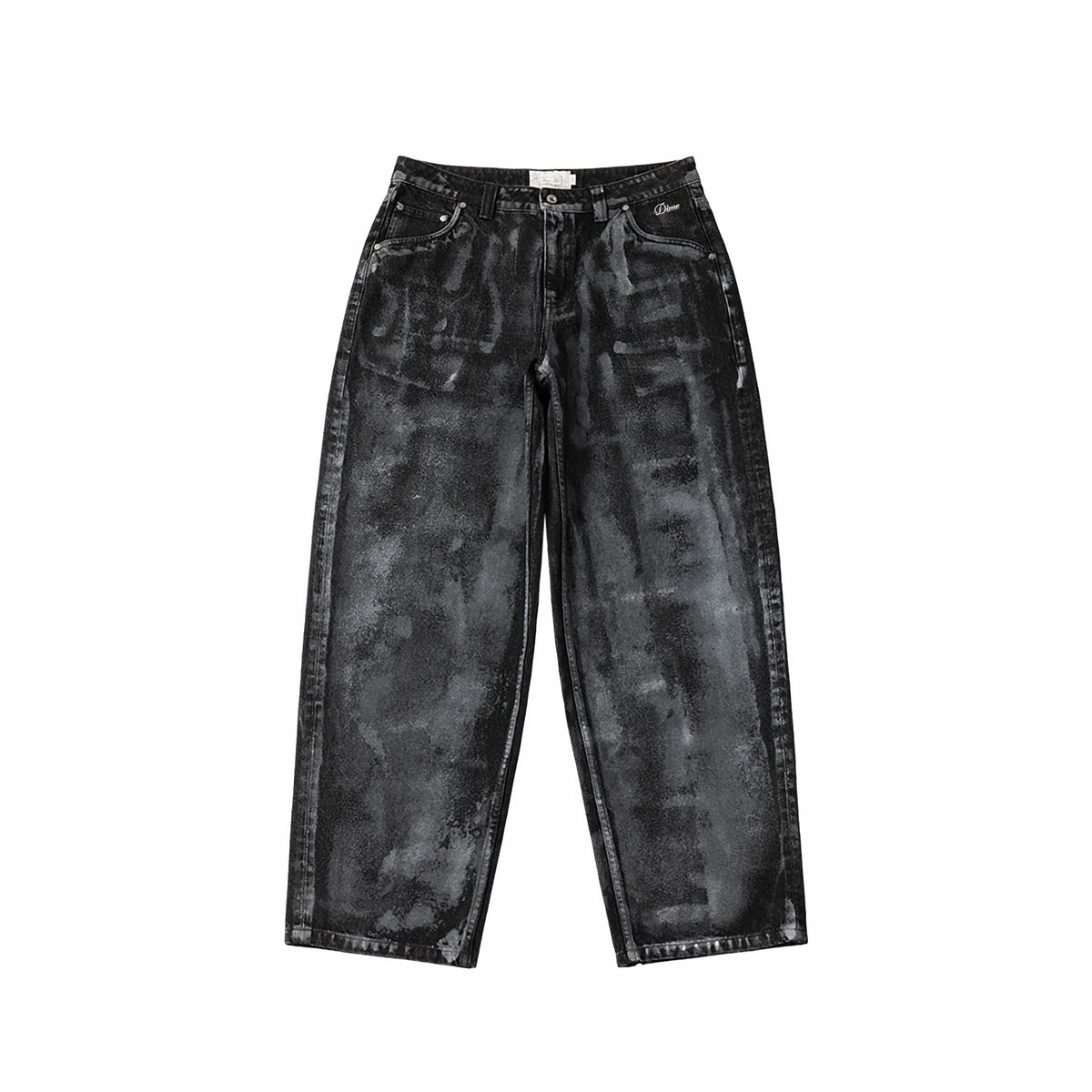 Dime Baggy Denim Pants (Black/White Paint)