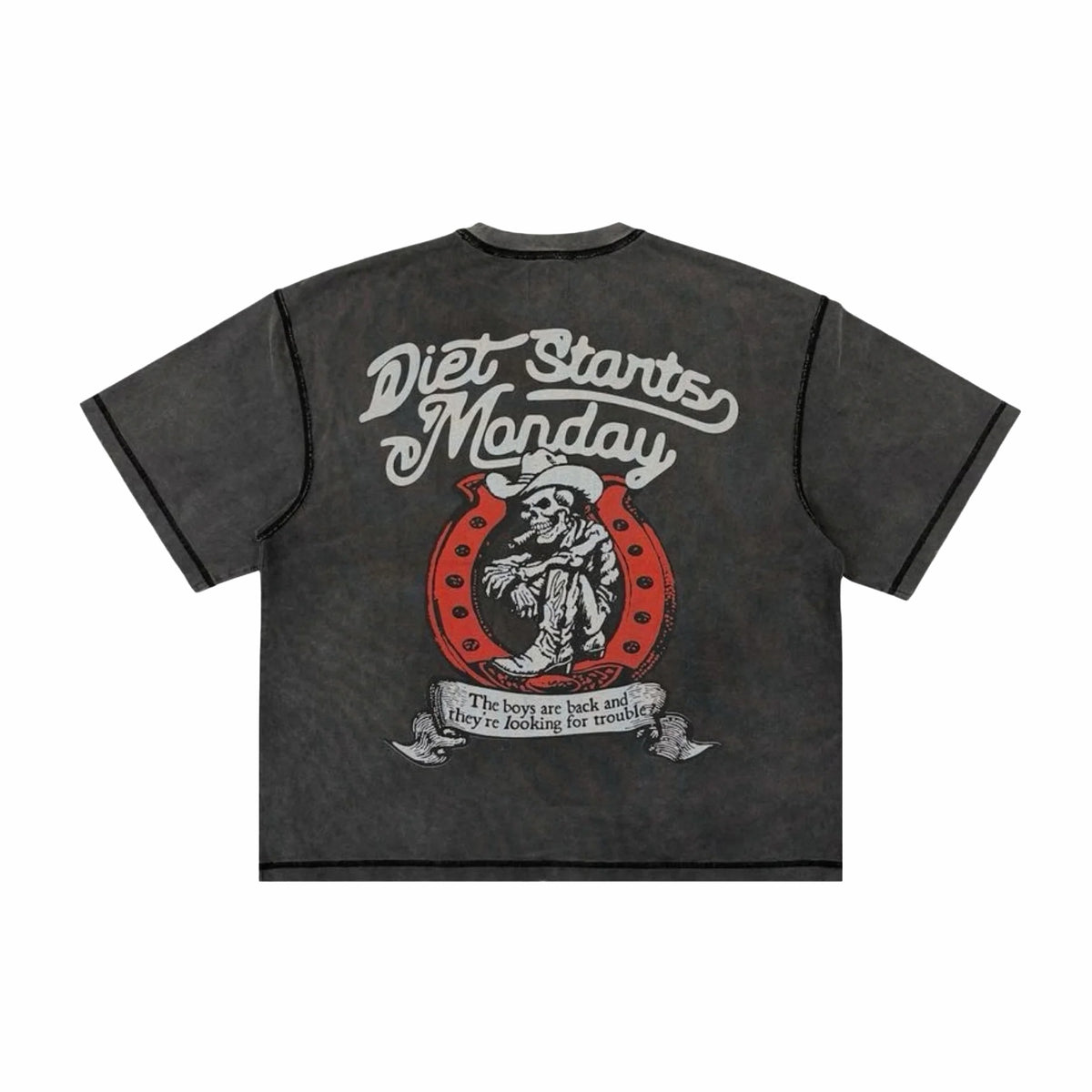 Diet Starts Monday Cowboy Tee (Vintage/Black)