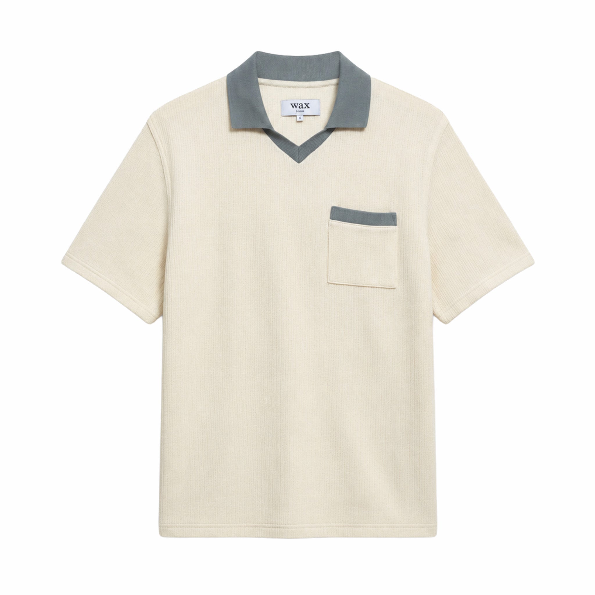 Wax London Pendal Polo - Design Rib (Ecru/Blue)