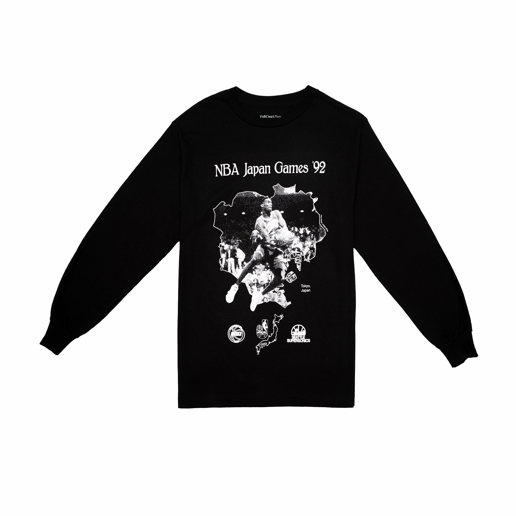 Full Court Press NBA Japan Games '92 Longsleeve T-Shirt (Black) - August Shop