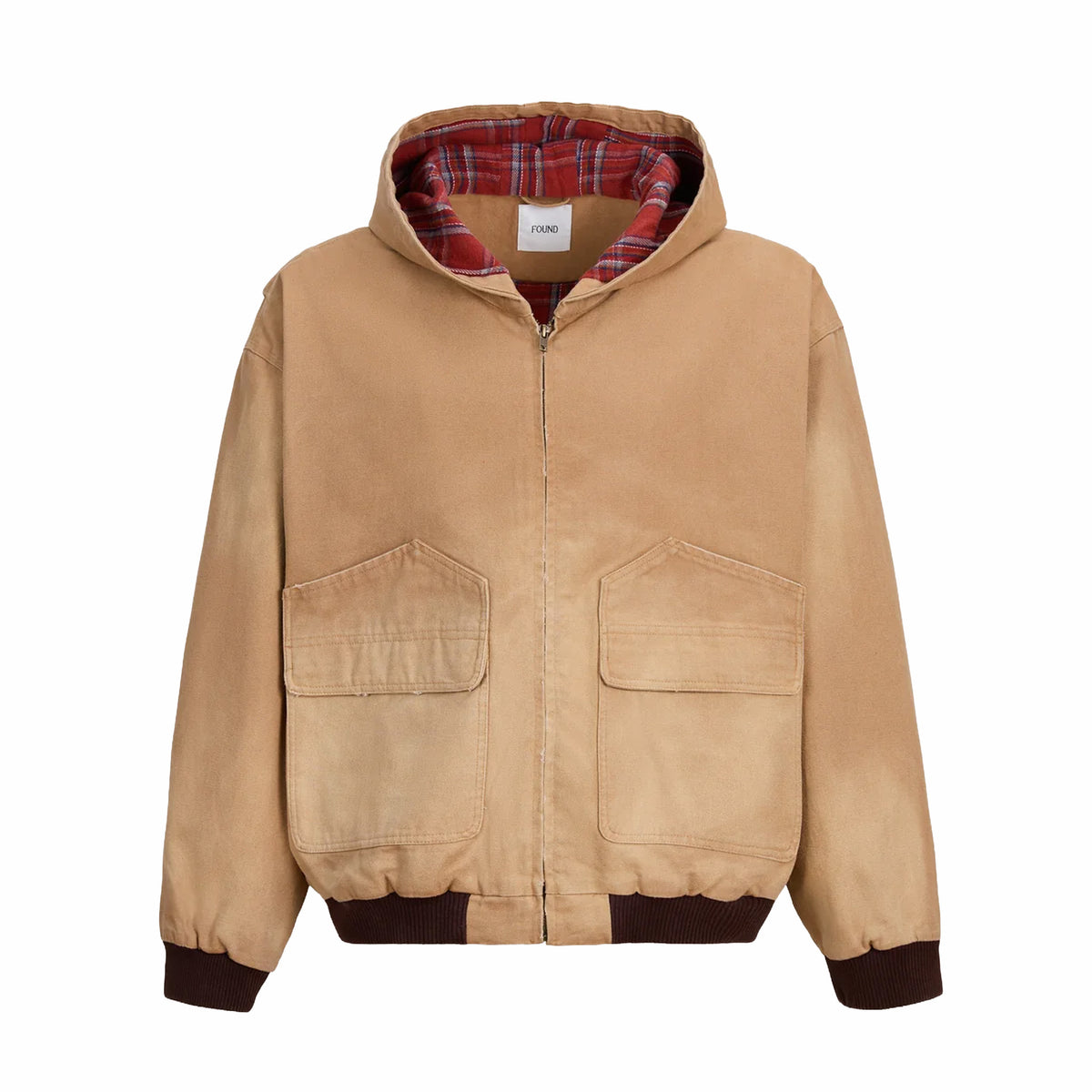 Found Faded Canvas Work Hoodie (Sand) - August Shop