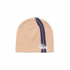 Stüssy Double Stripe Skullcap Beanie (Khaki) - August Shop