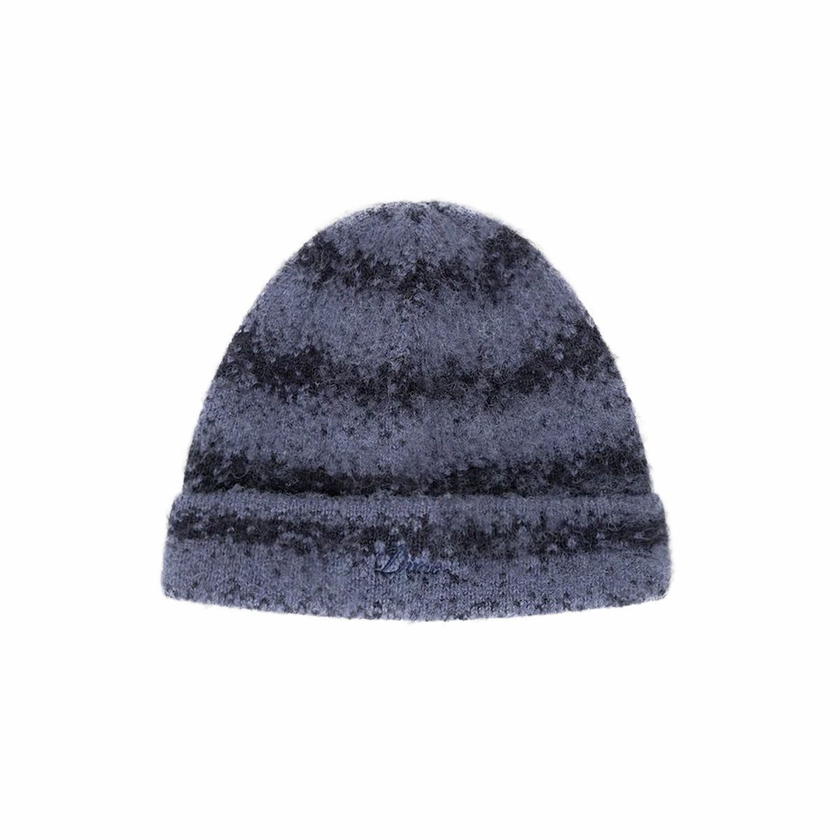 Dime Mohair Striped Beanie (Blue)