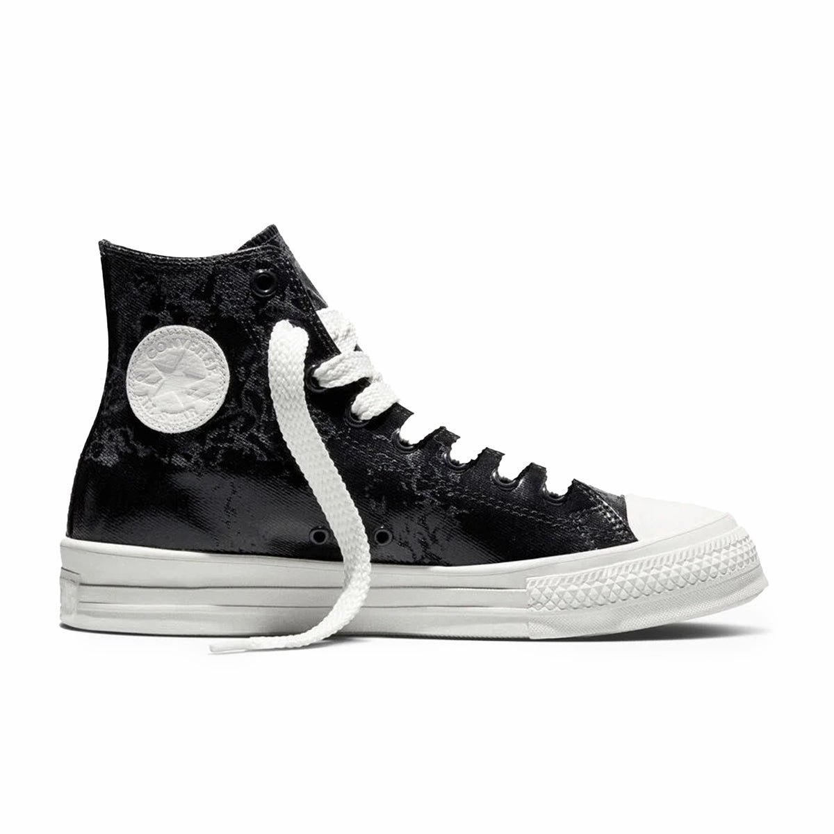 Converse Men's Chuck Taylor All Star Throwback Hi - Waxed Denim (Black/Vintage White)