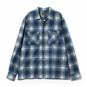 Needles One-Up Shirt - Printed Flannel / Plaid (Blue) - August Shop