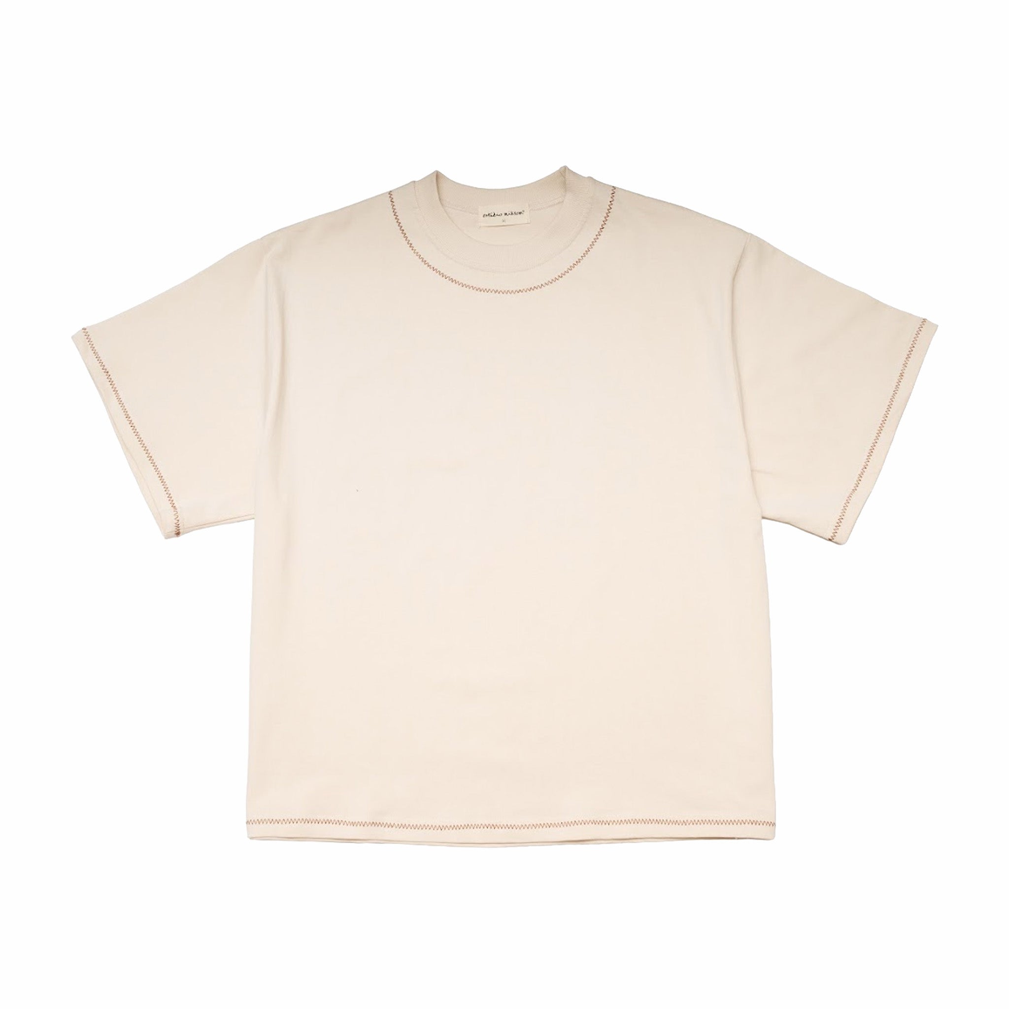 Estudio Niksen Hand-Embroidered Cropped Tee (Beige) - August Shop