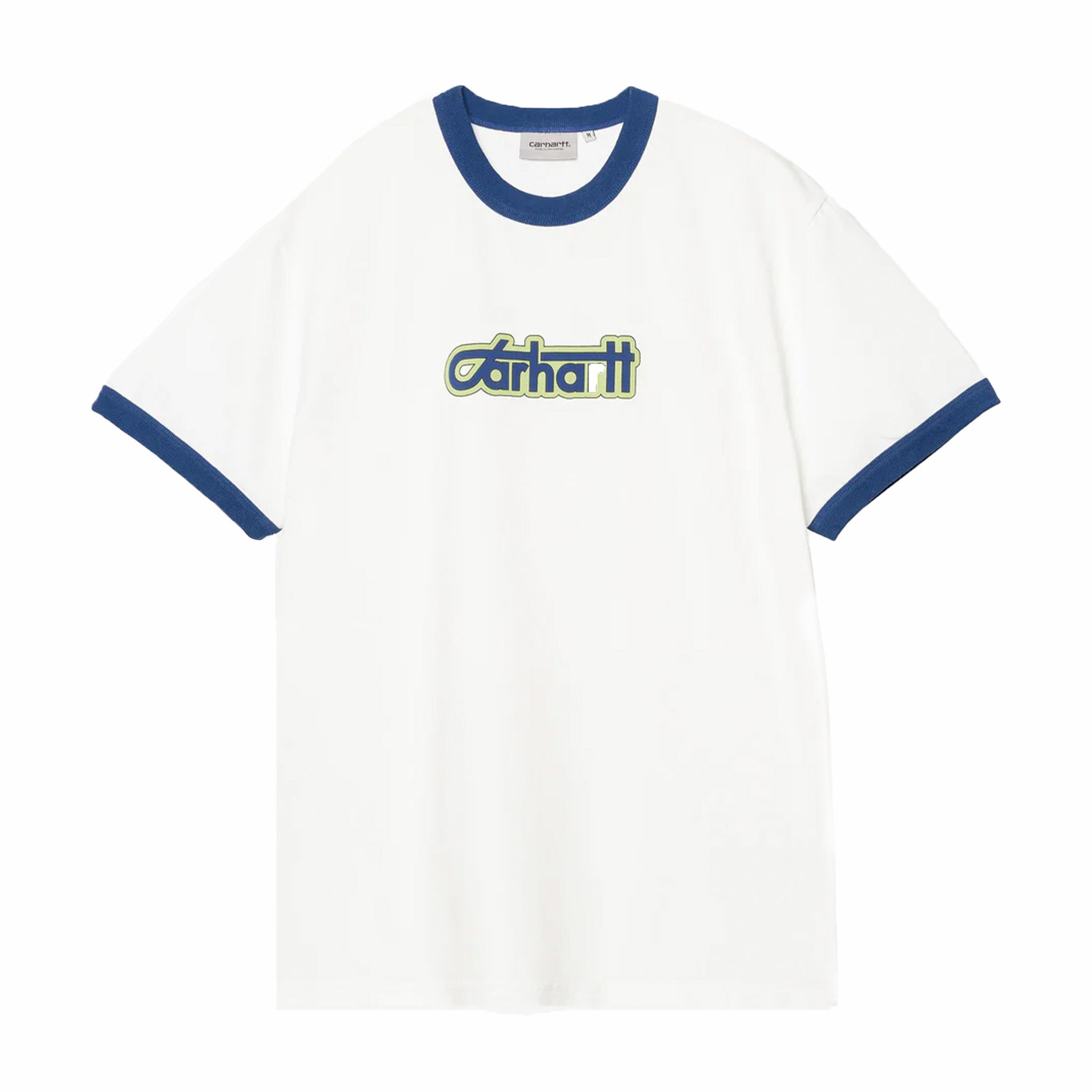 Carhartt WIP Connection Script Ringer T-Shirt (White/Wolfsbane) - August Shop