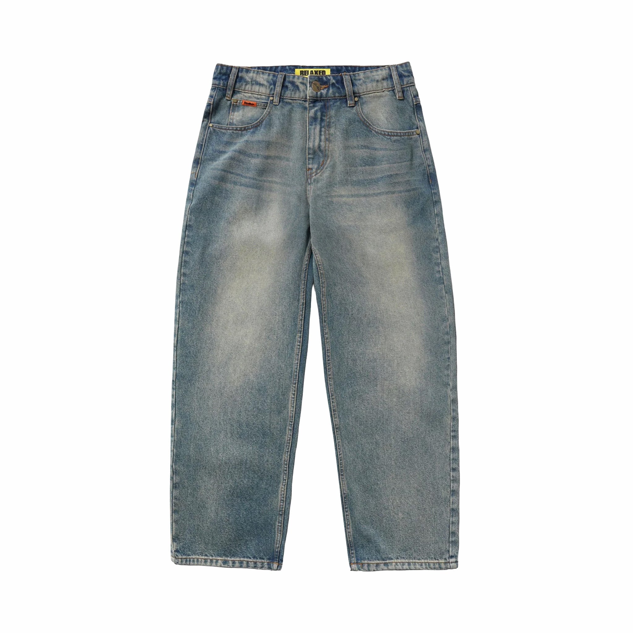 Butter Goods Relaxed Denim Jeans (Distressed Mid Blue)