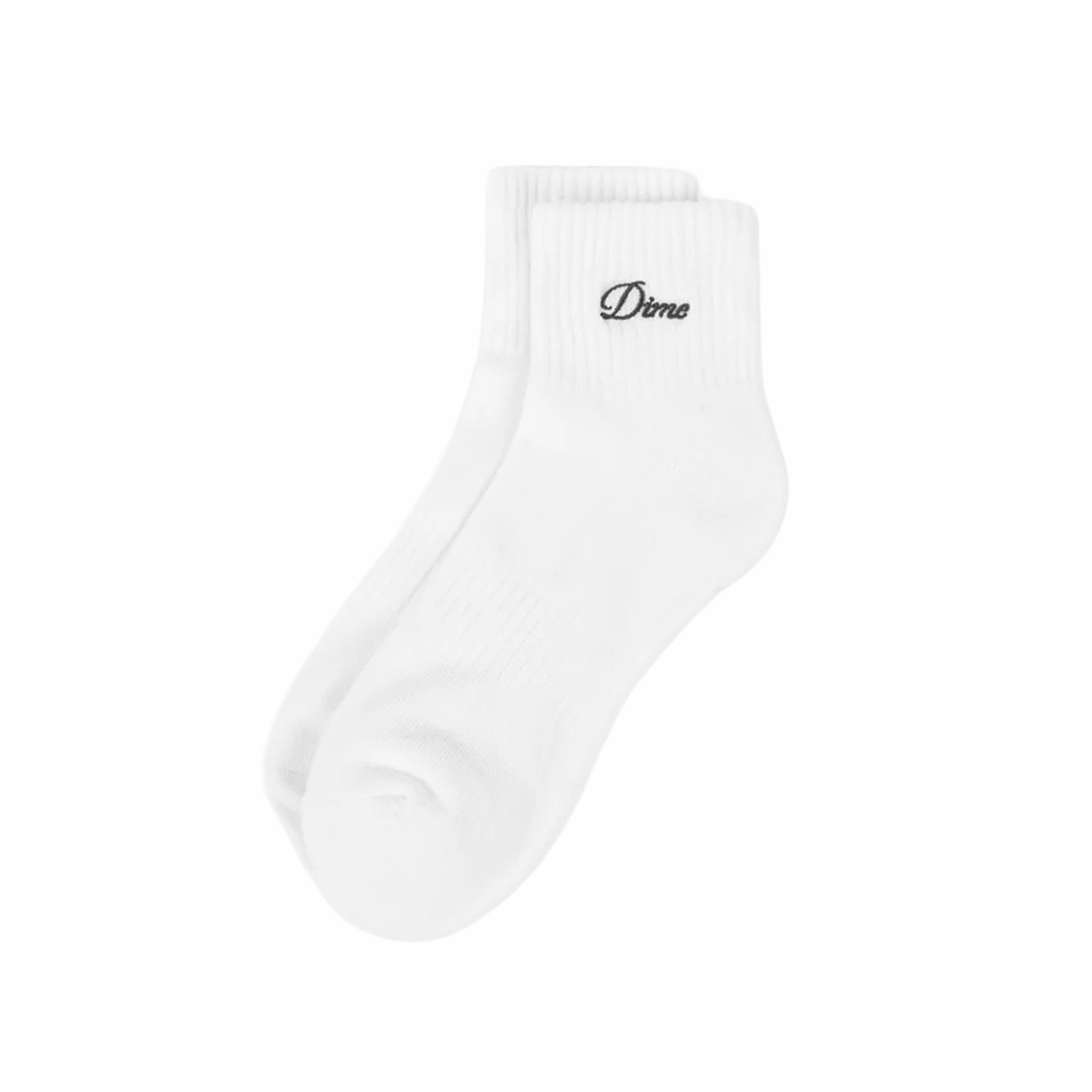 Dime Two Pack Ankle Socks (White/Black)