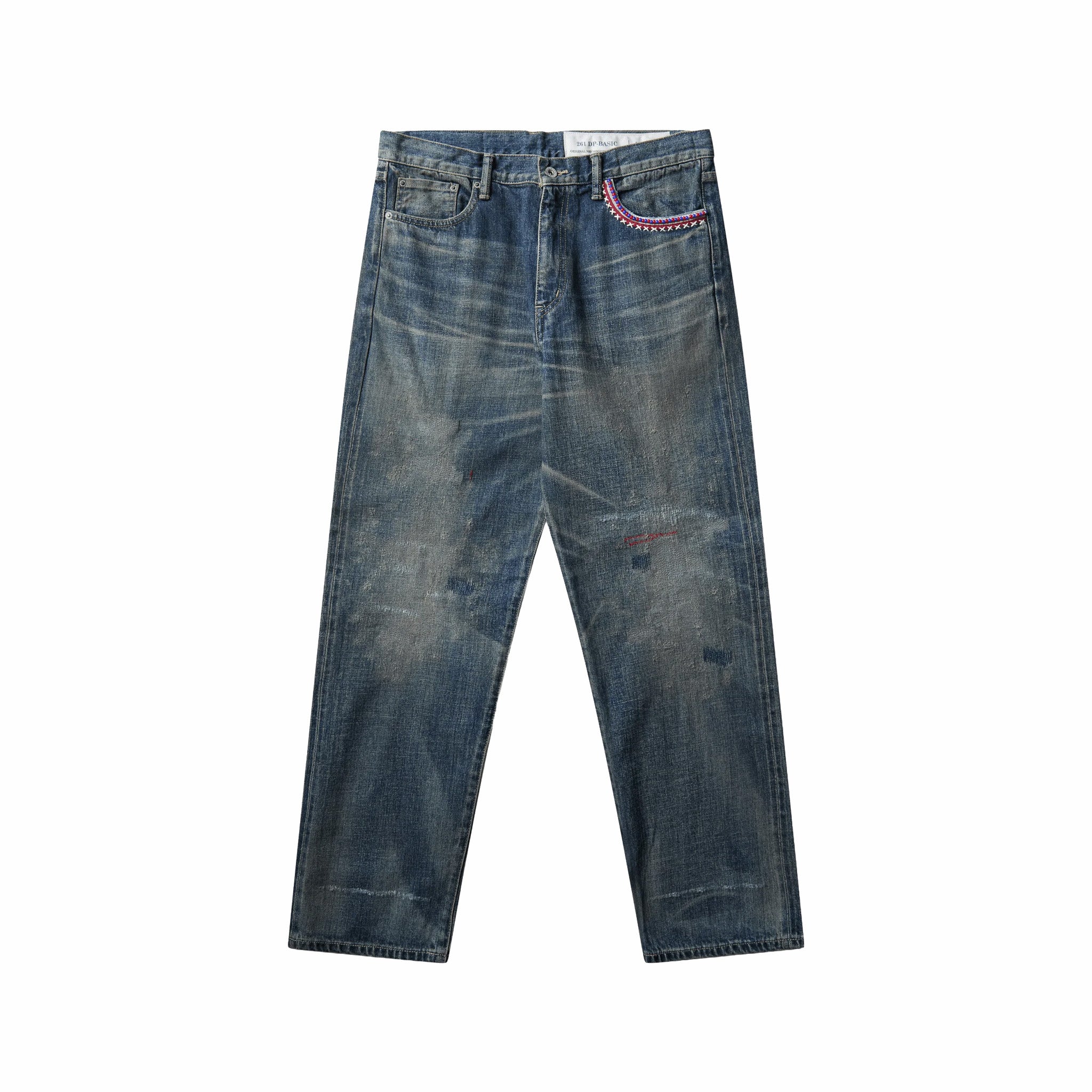 Neighborhood Savage Denim DP Basic Bead Embellished Pants (Indigo)