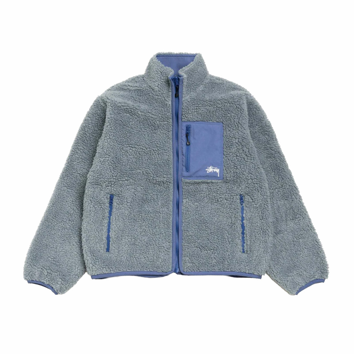 Stüssy Sherpa Reversible Jacket (Bluestone)