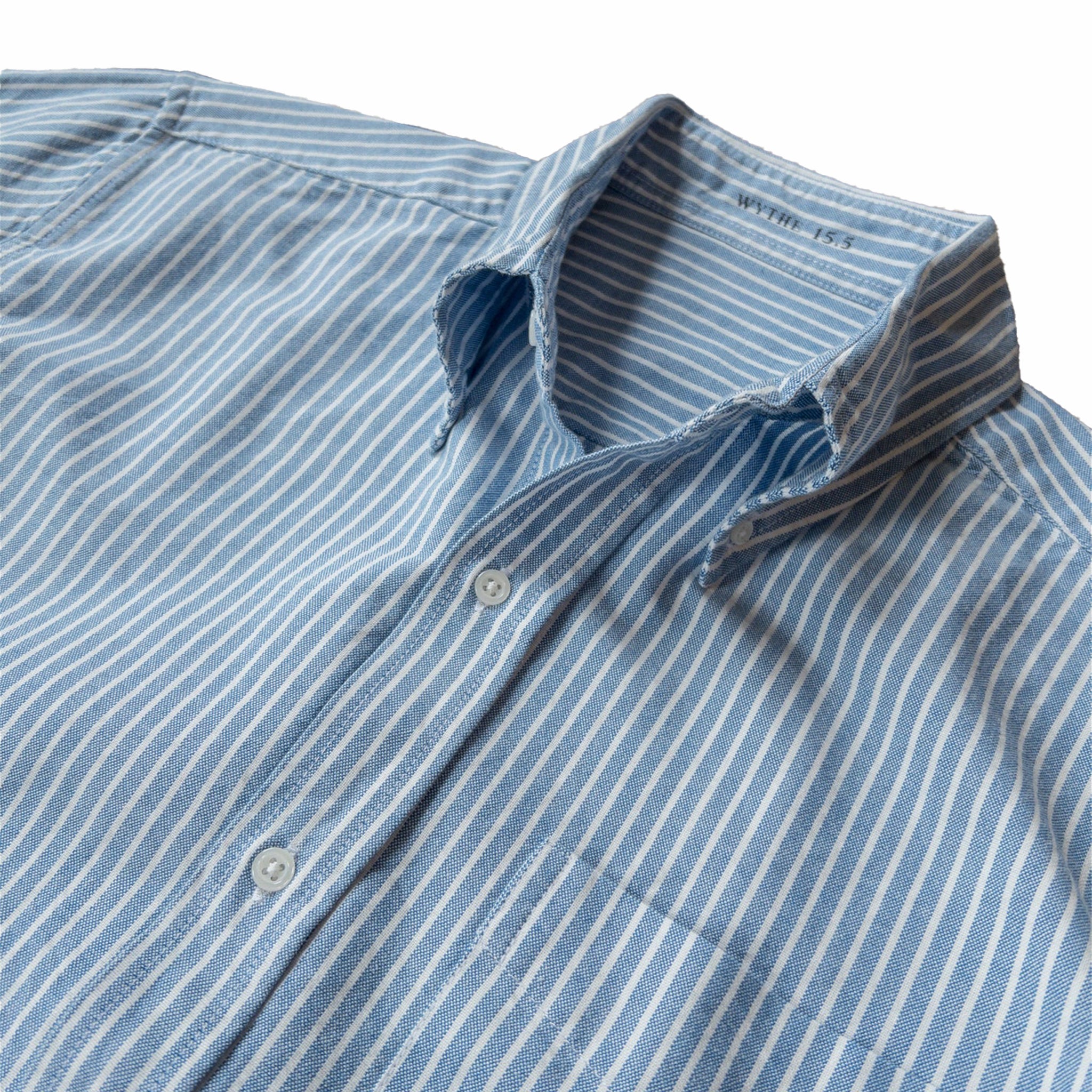 Wythe Oxford Cloth Button Down Shirt (Blue/White Stripe)