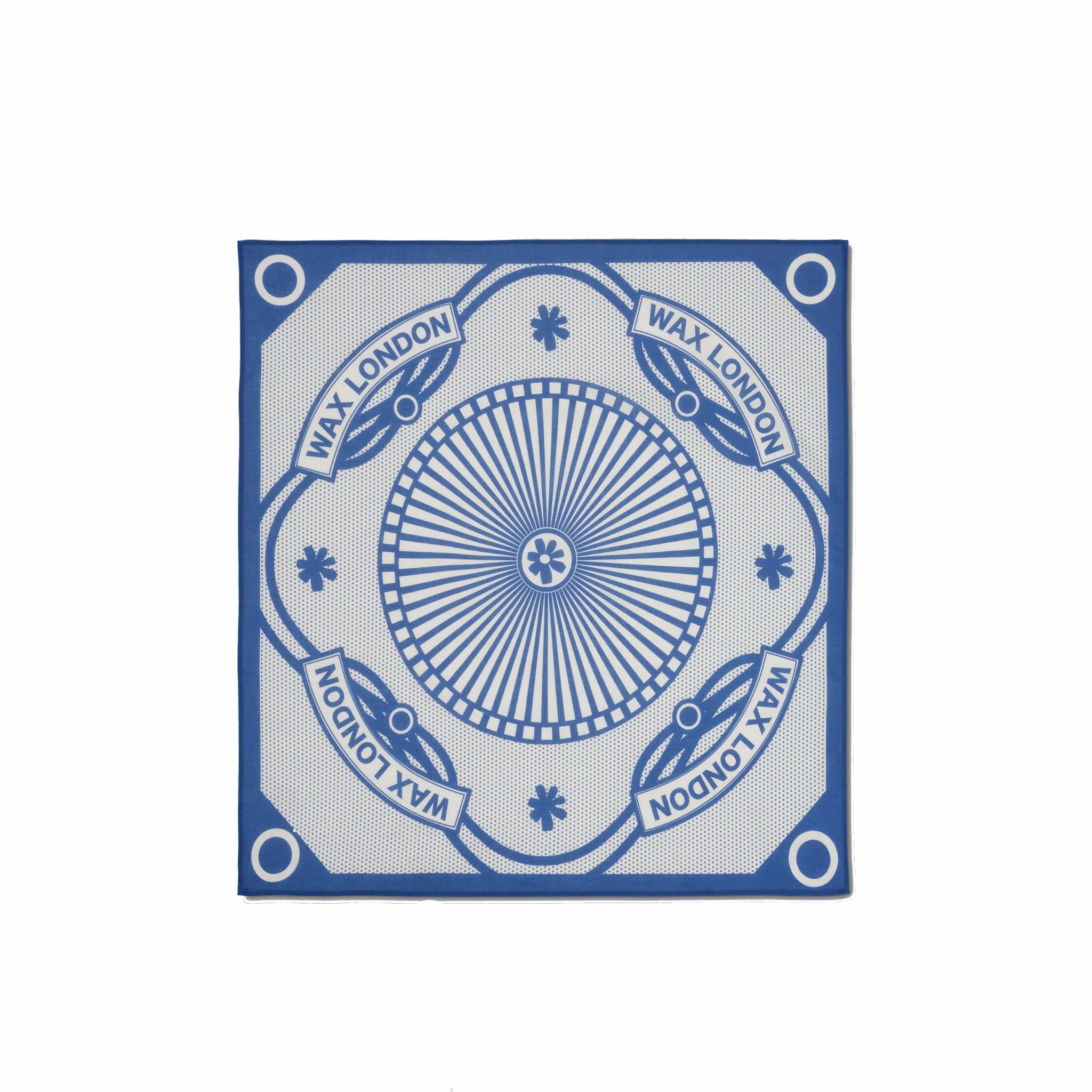Wax London Sloane Neckscarf - Wax Bandana (Ecru/Blue) - August Shop
