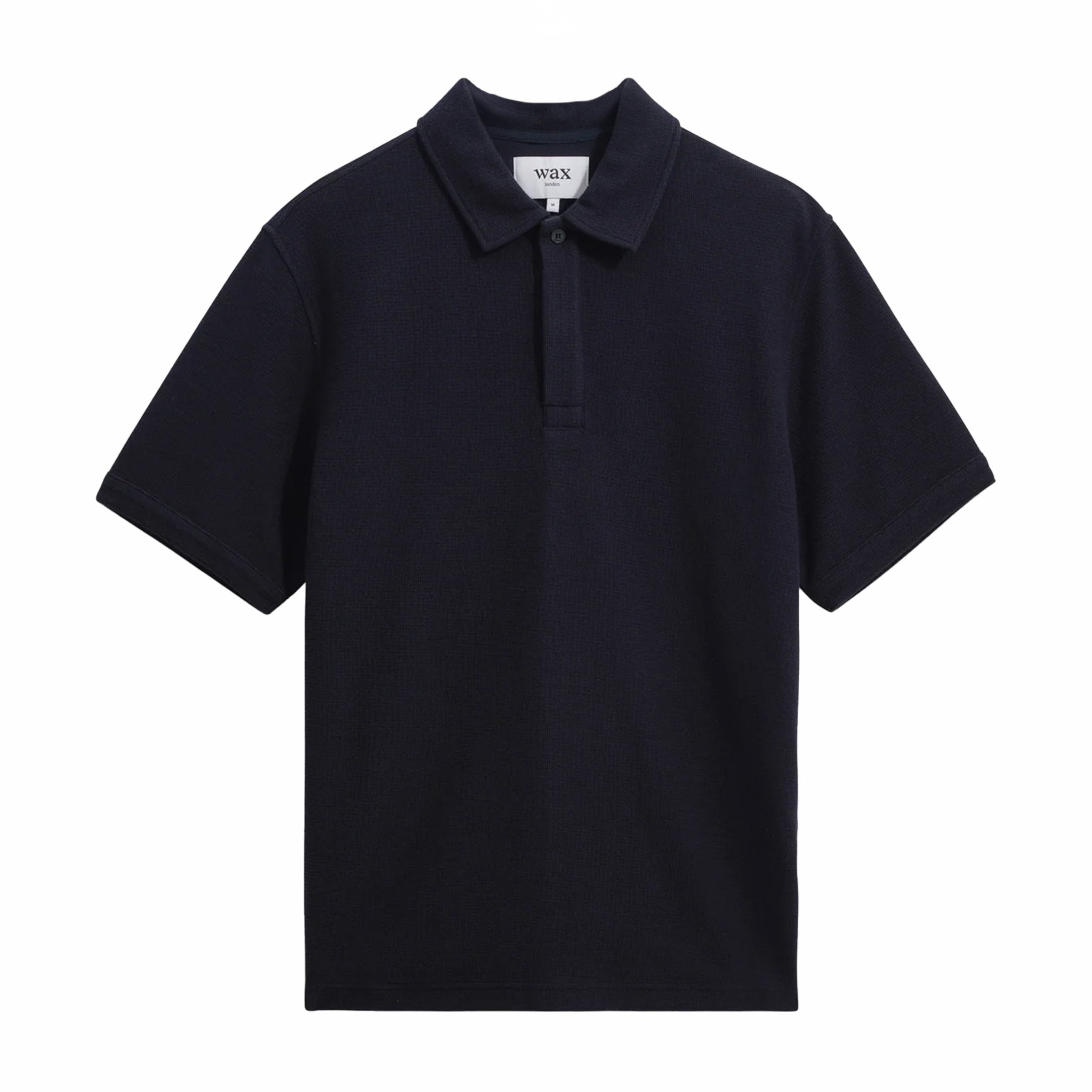 Wax London Shore SS Polo - Mini Texture (Navy) - August Shop