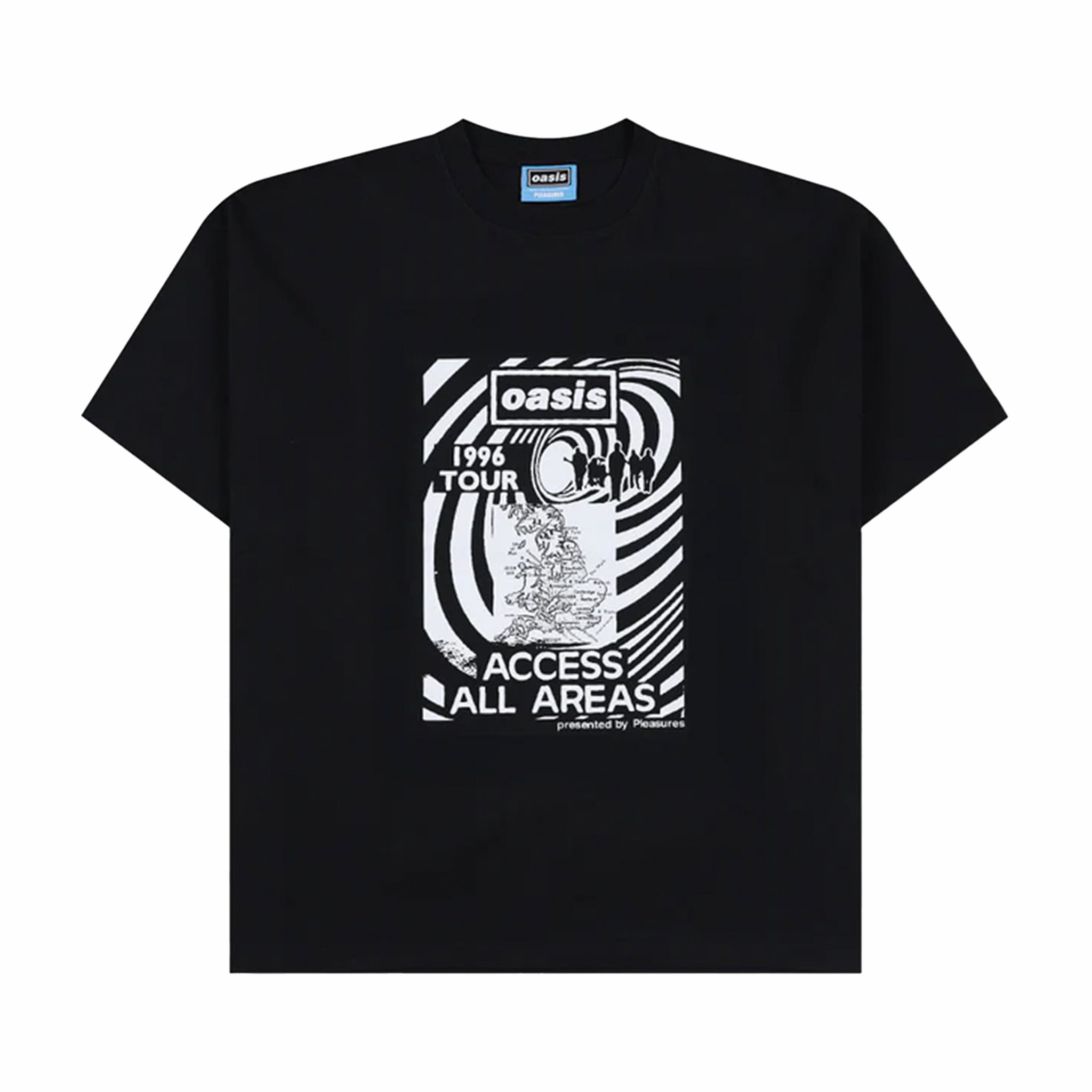 Pleasures x Oasis All Access T-Shirt (Black) - August Shop