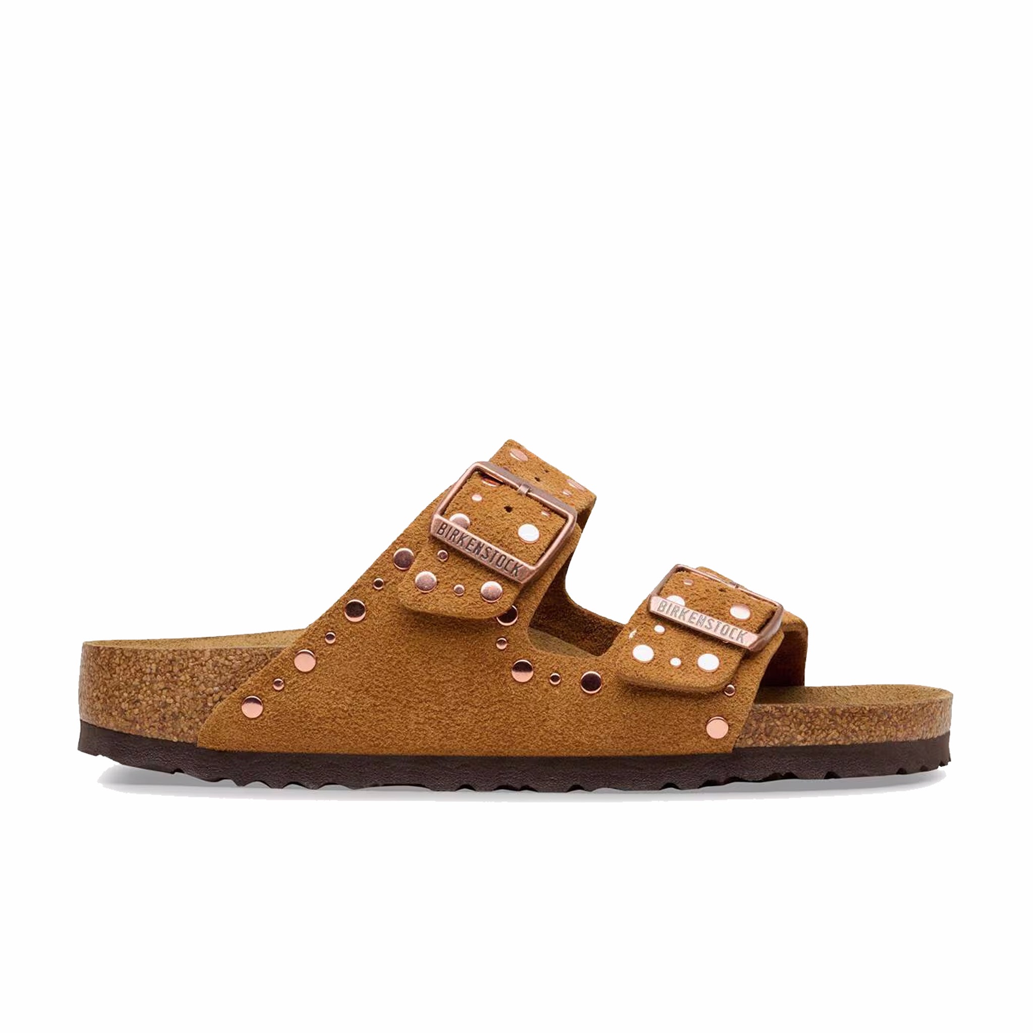 Birkenstock Women's Arizona Rivets Suede Leather - Narrow (Mink) - August Shop