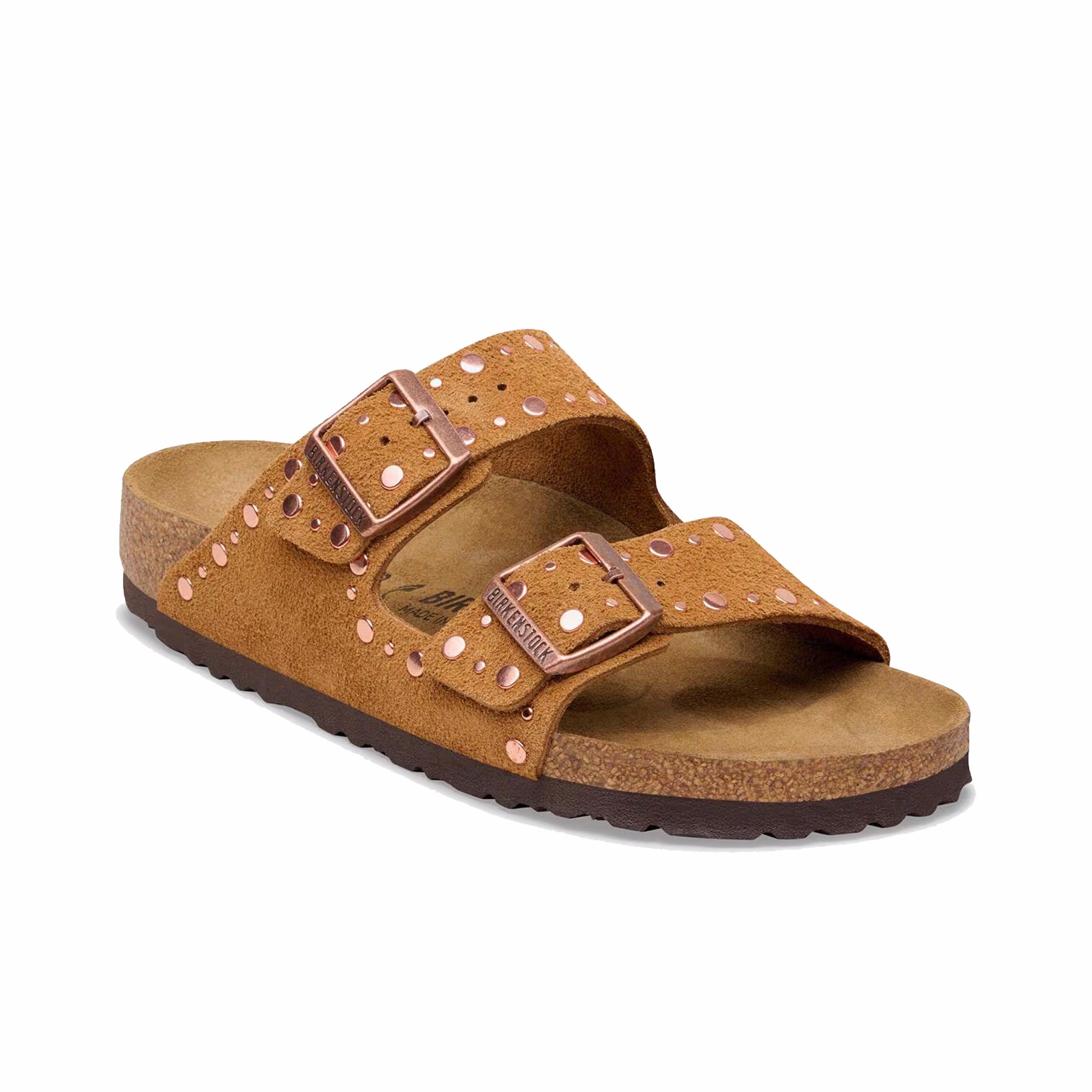 Birkenstock Women's Arizona Rivets Suede Leather - Narrow (Mink) - August Shop