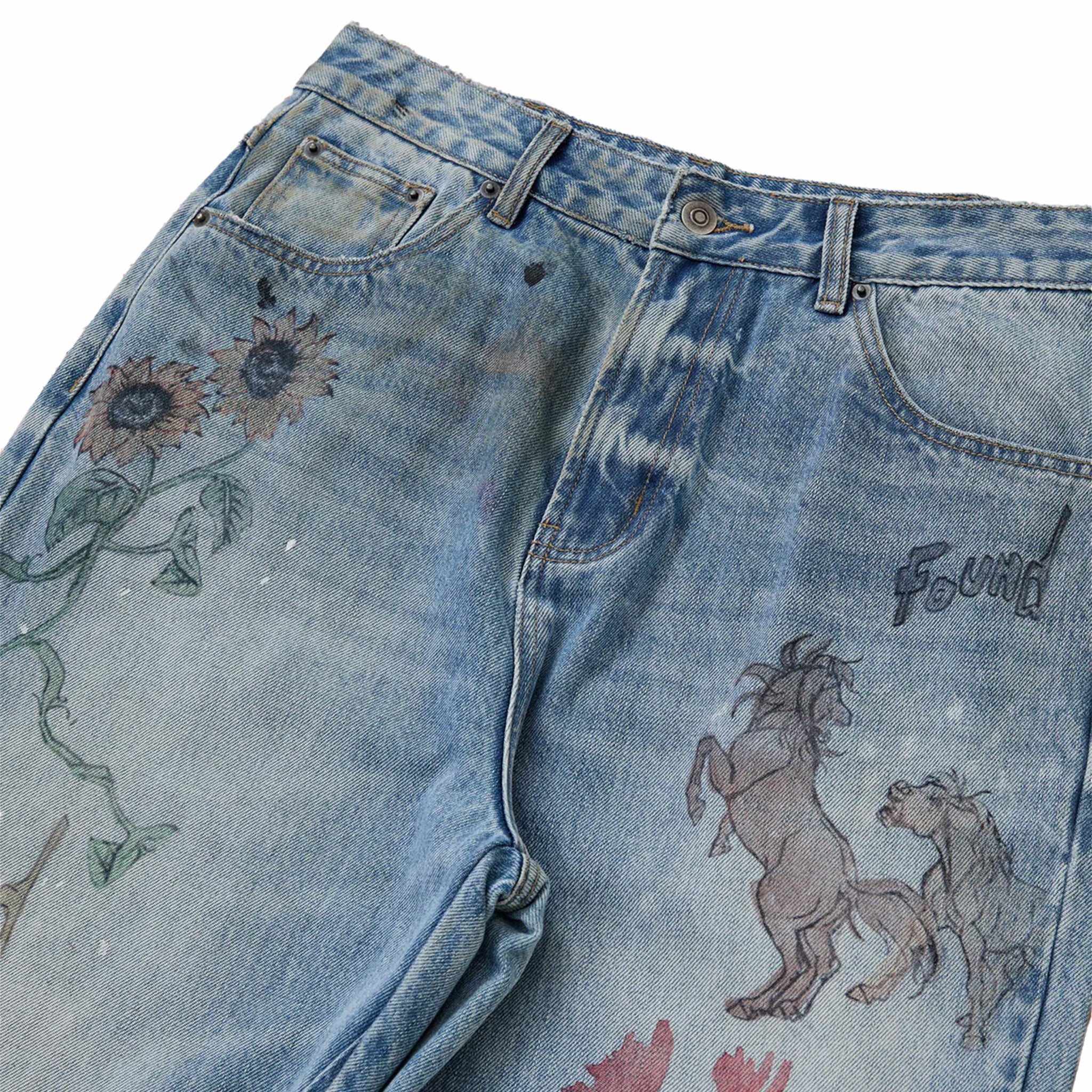 Found Hand Art Jeans (Light Vintage Blue) - August Shop