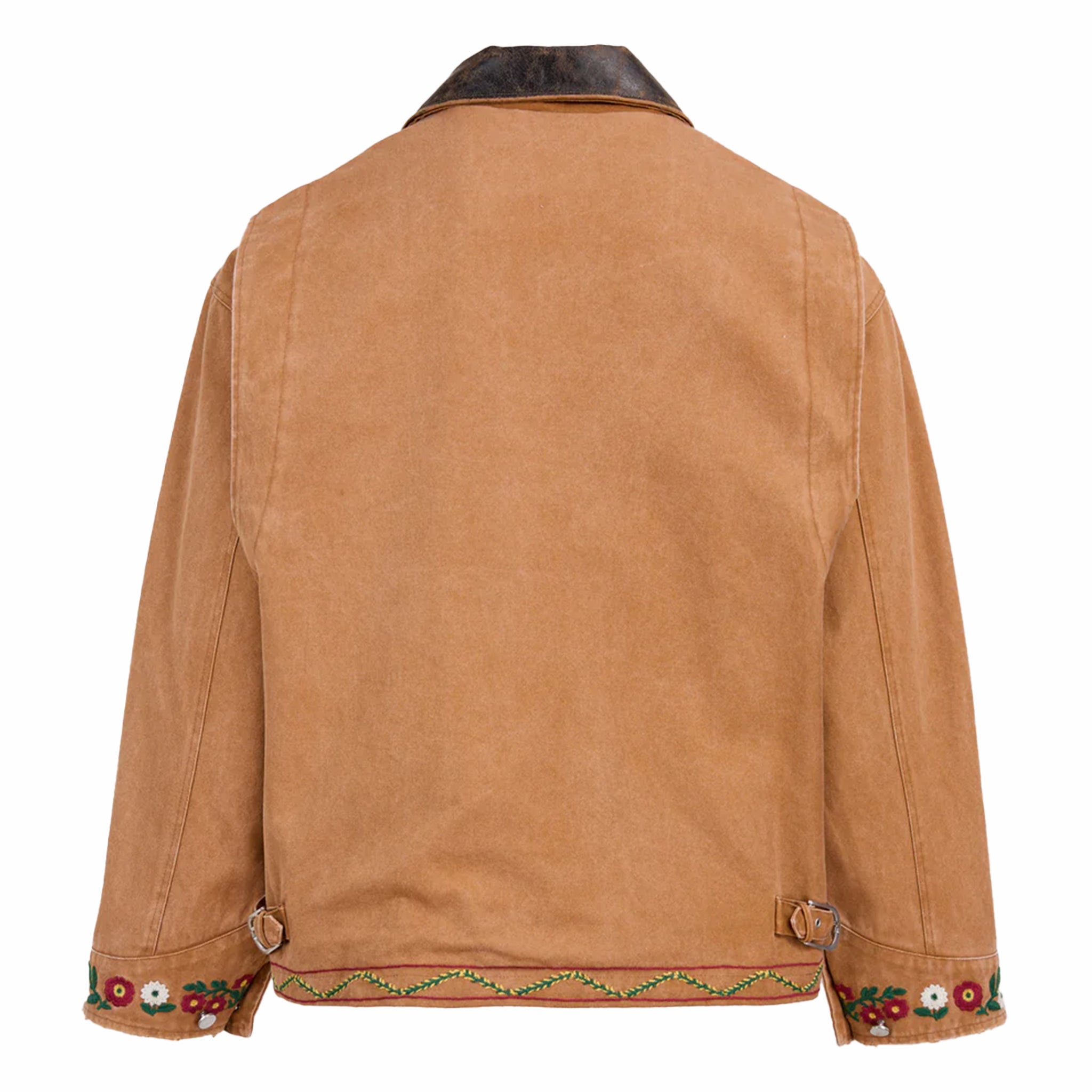 Found Rosette Canvas Embroidered Work Jacket (Vintage Brown) - August Shop