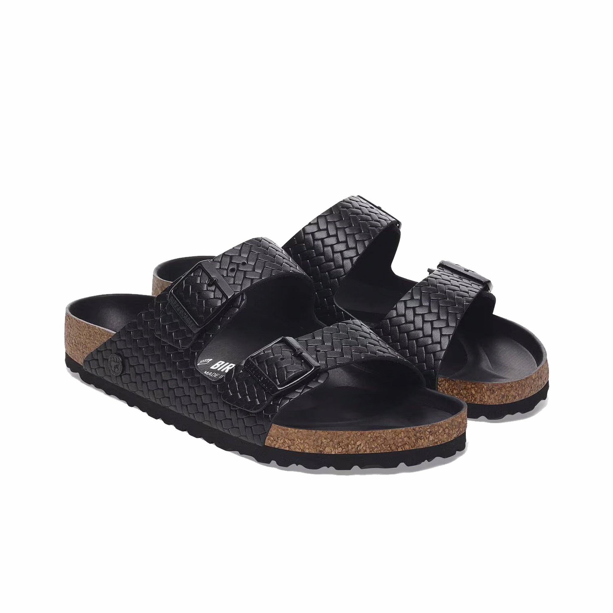 Birkenstock Men's Arizona Leather Woven - Regular (Embossed Black) - August Shop