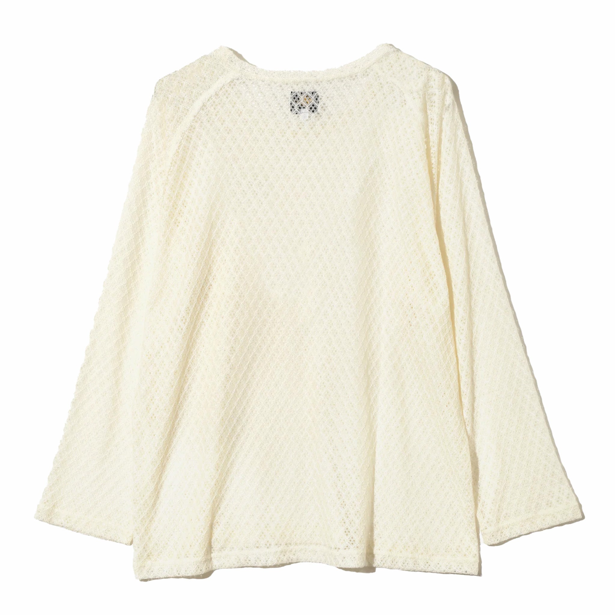 Needles L/S U-Neck Tee - PE/W Raschel Lace (White) - August Shop